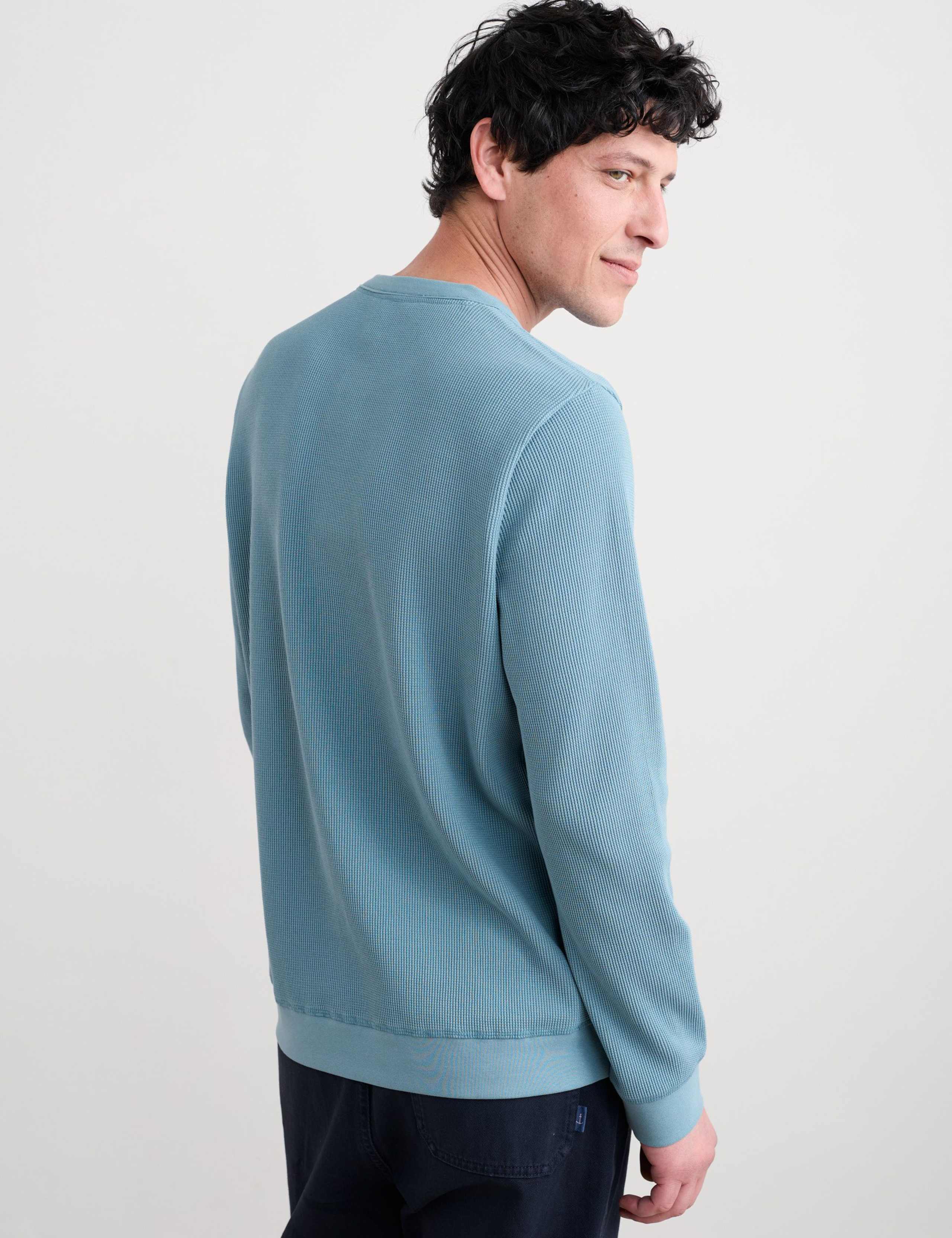 Pure Cotton Textured Crew Neck Top 4 of 5