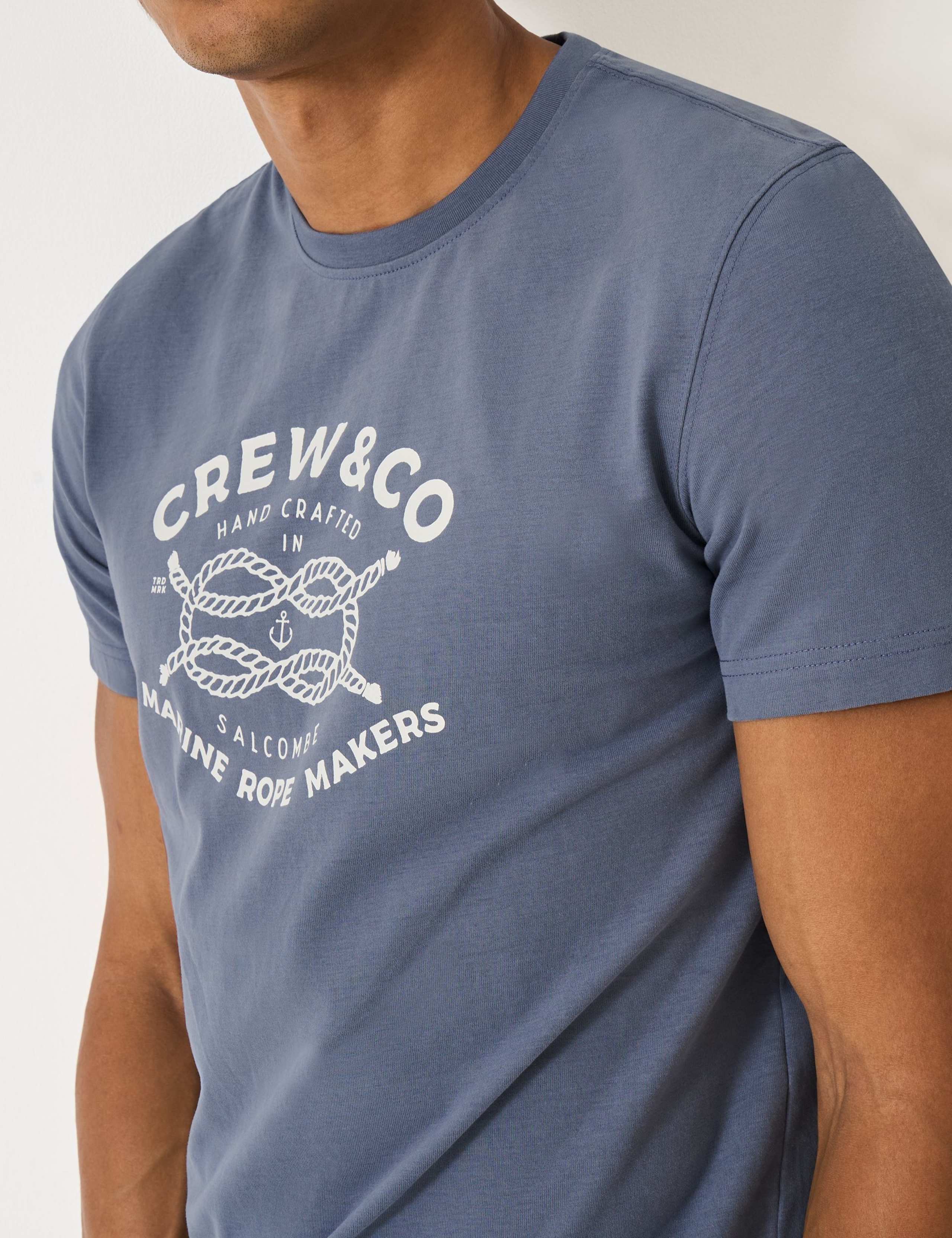 Pure Cotton Rope Graphic Crew Neck T-Shirt 3 of 4