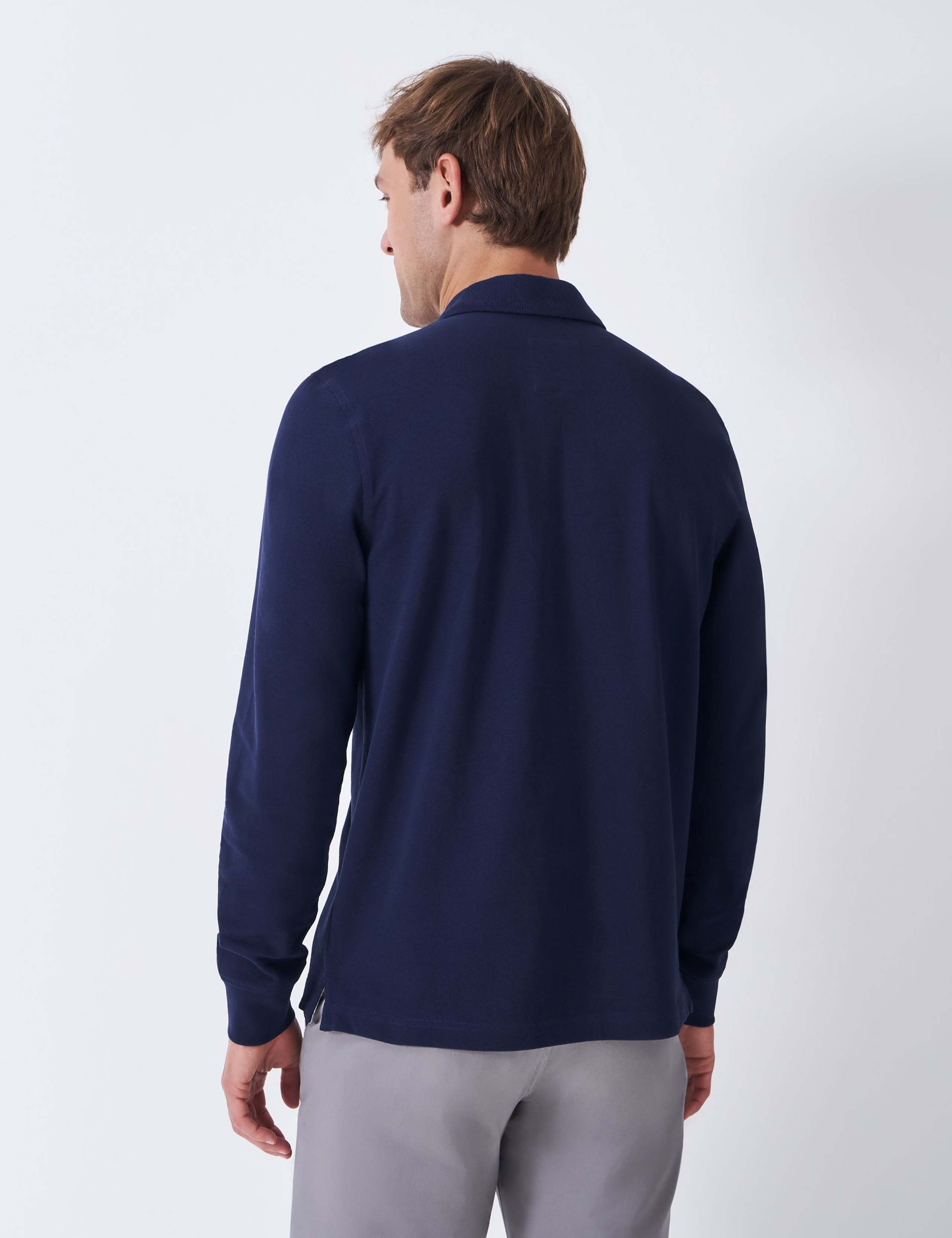 Cotton Rich Pique Long Sleeve Polo Shirt 4 of 5