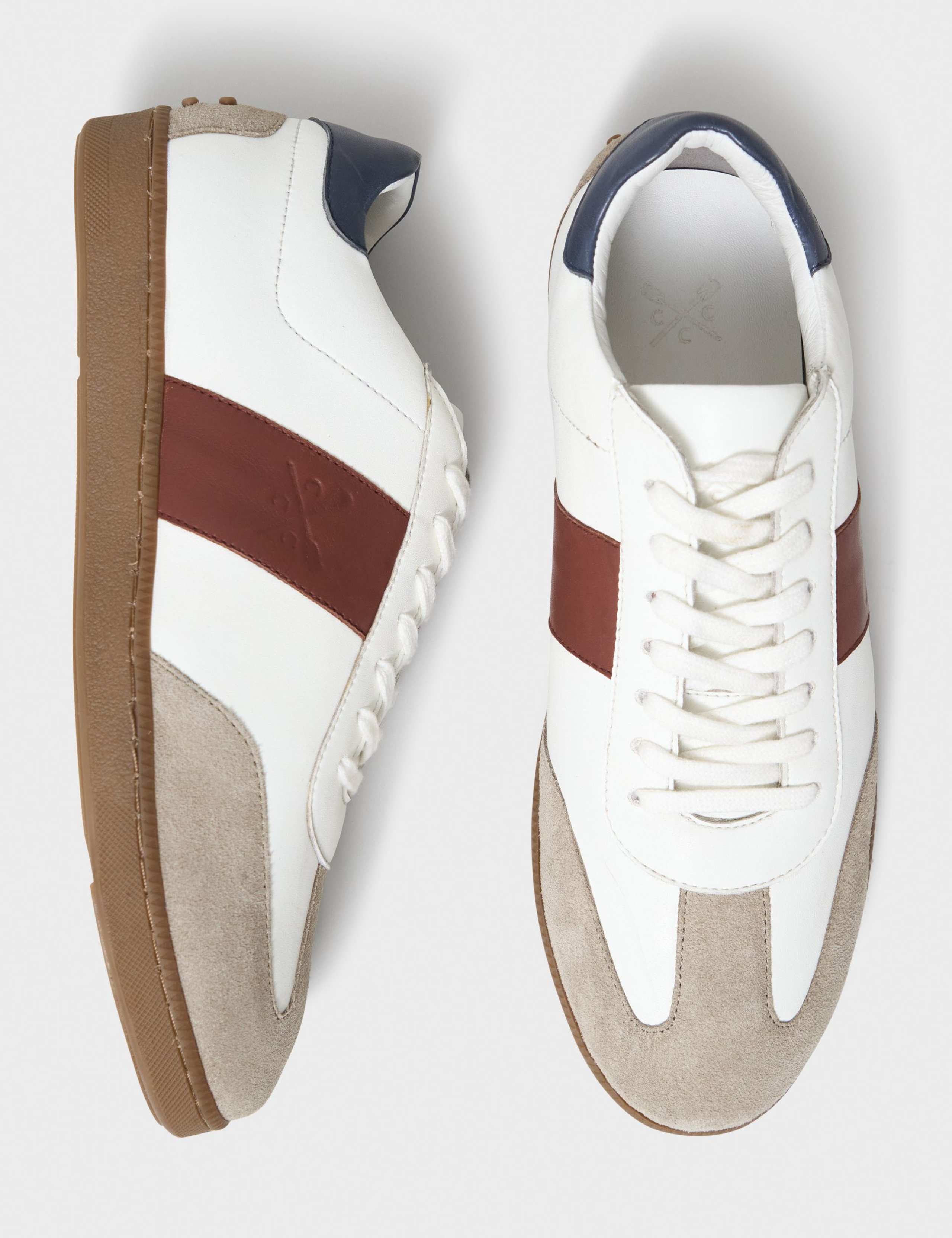 Leather Lace Up Stripe Trainers 2 of 3