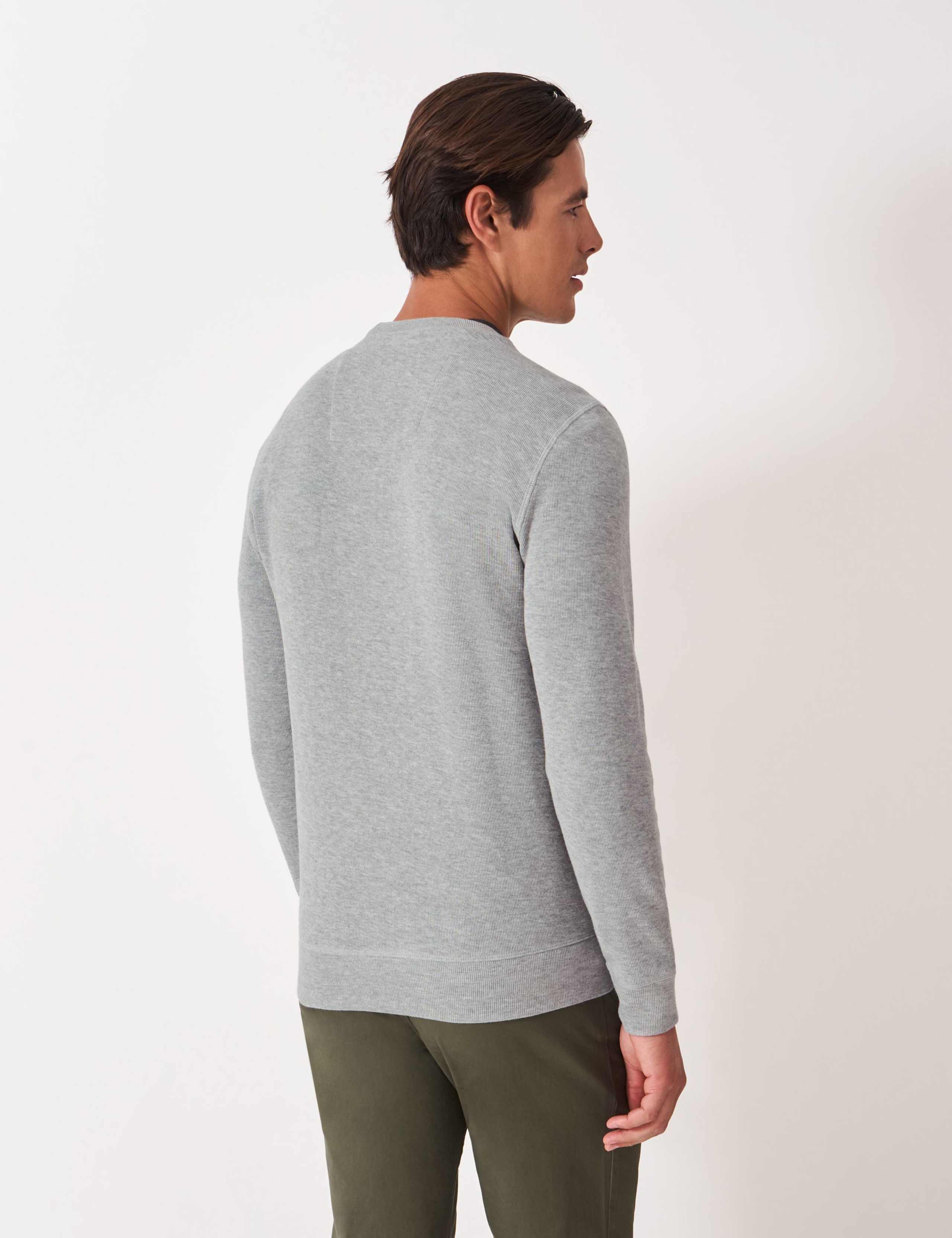 Pure Cotton Ribbed Crew Neck Jumper 3 of 5