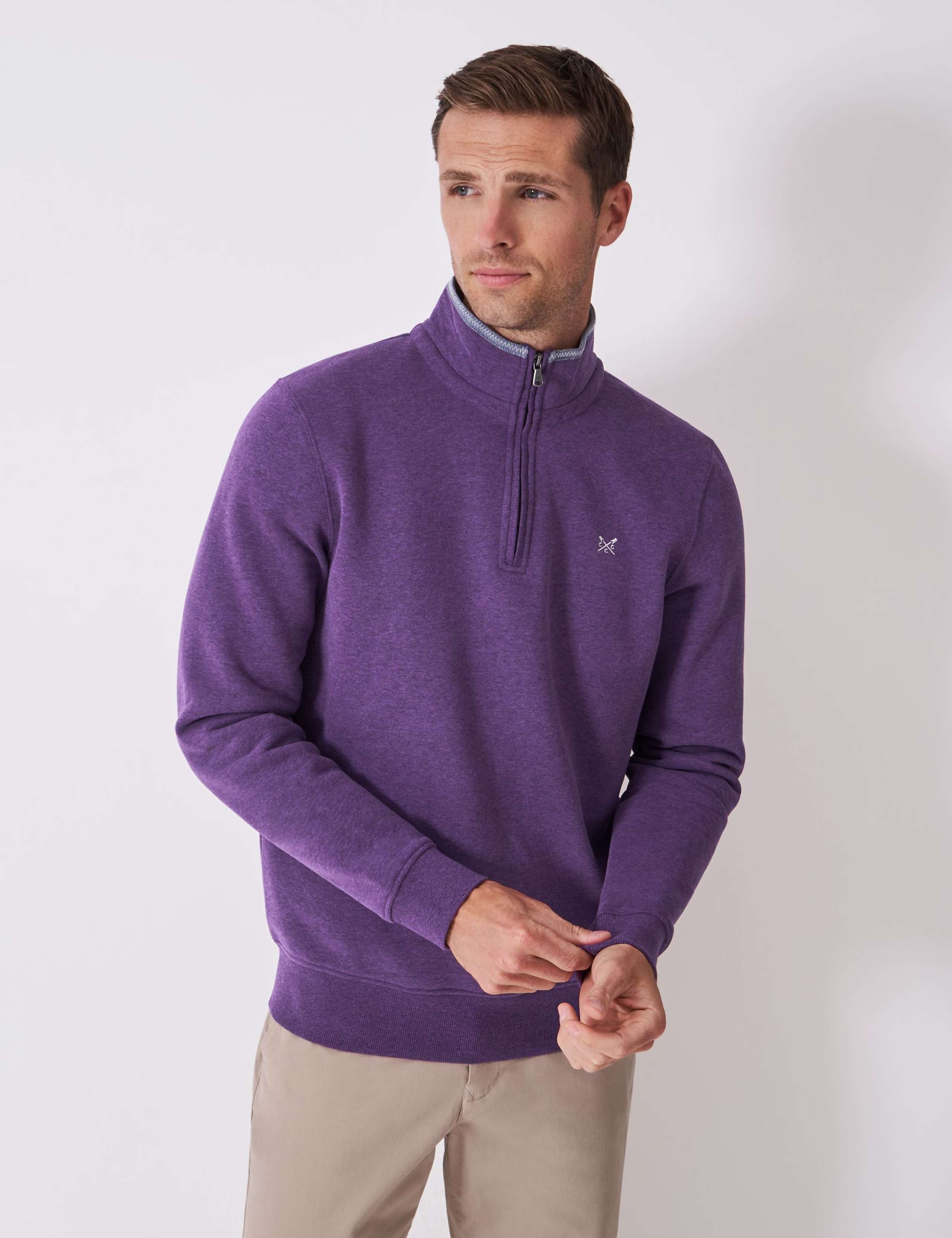 Cotton Rich Half Zip Sweatshirt 1 of 5