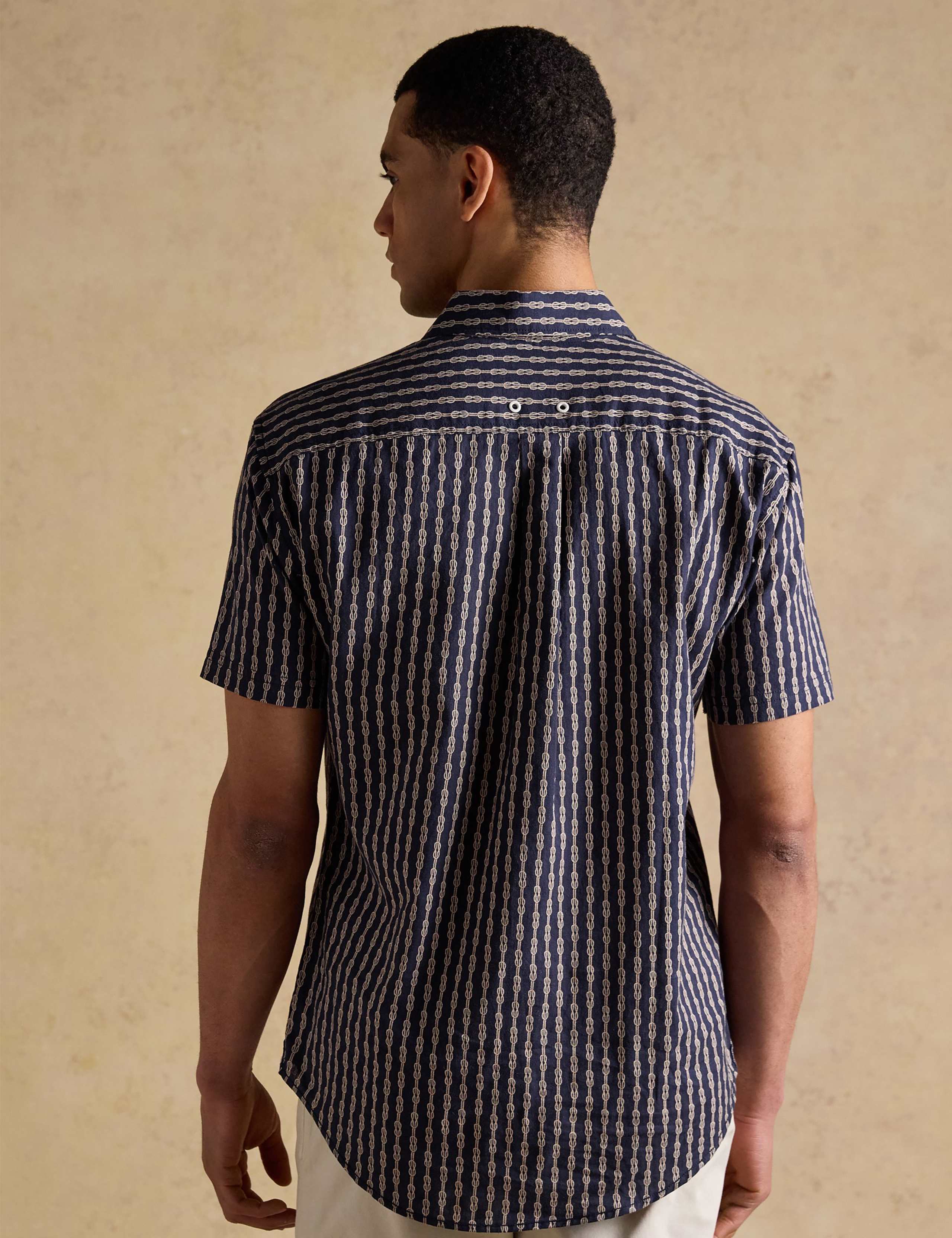 Linen Blend Printed Short Sleeve Shirt 4 of 8