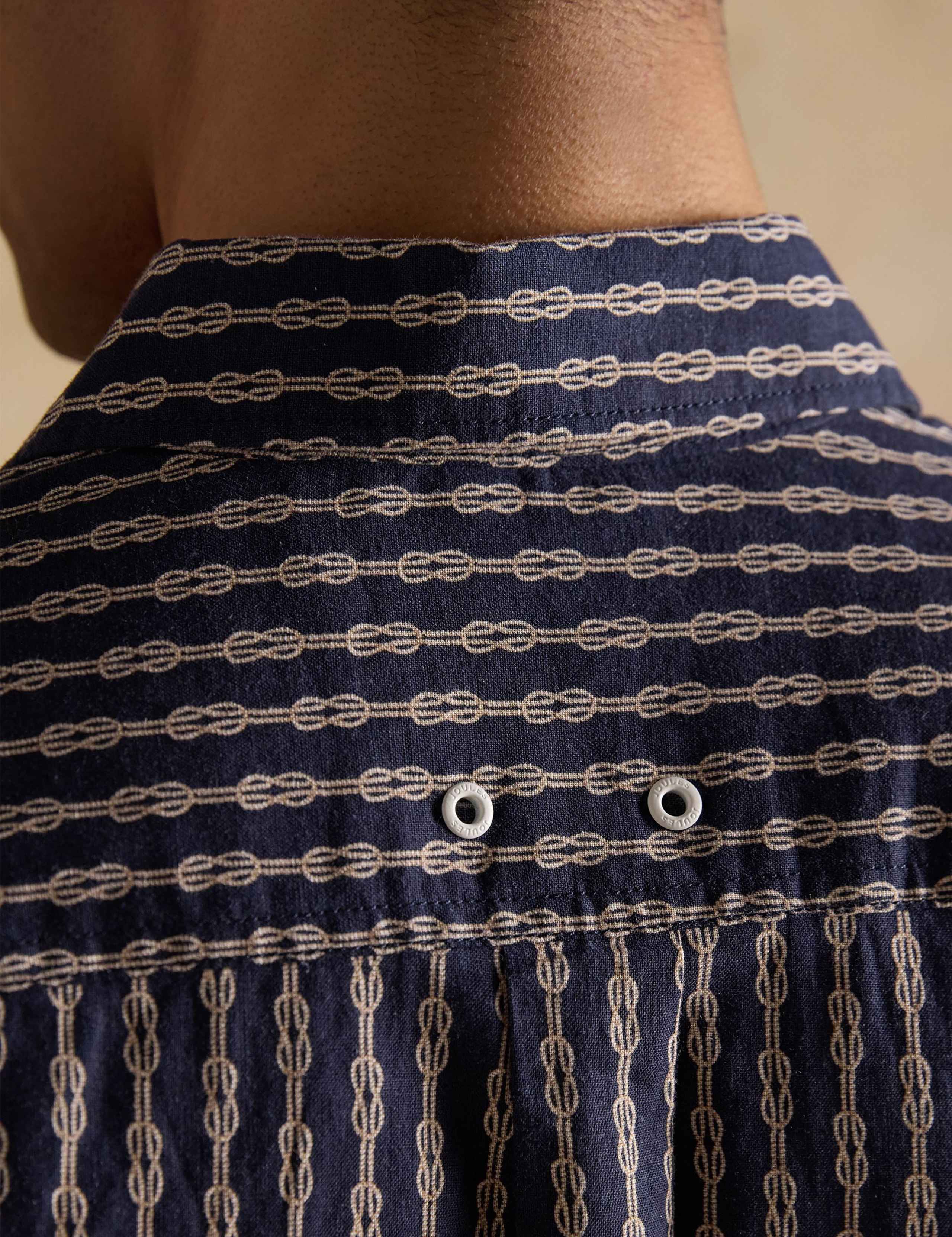 Linen Blend Printed Short Sleeve Shirt 6 of 8