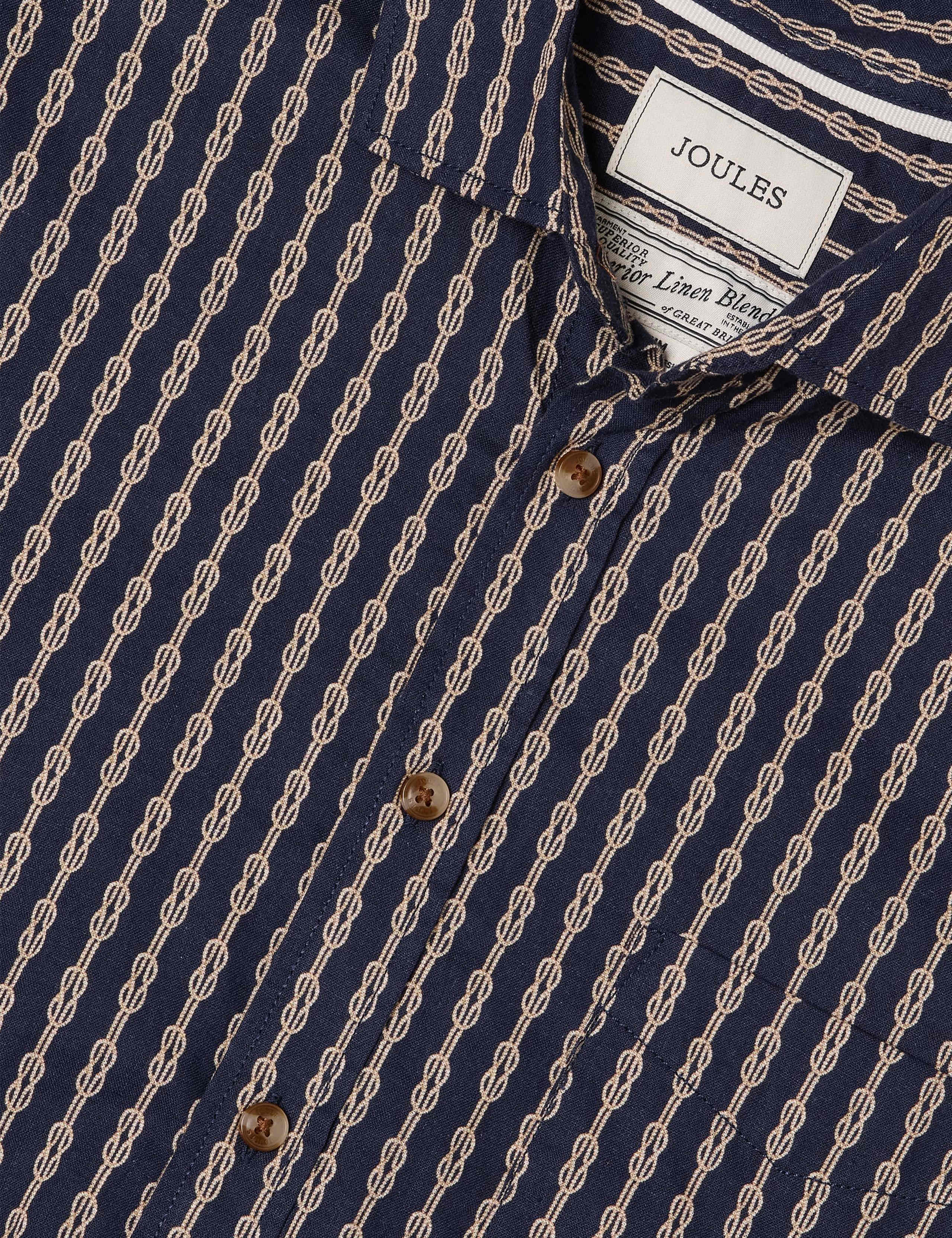 Linen Blend Printed Short Sleeve Shirt 8 of 8