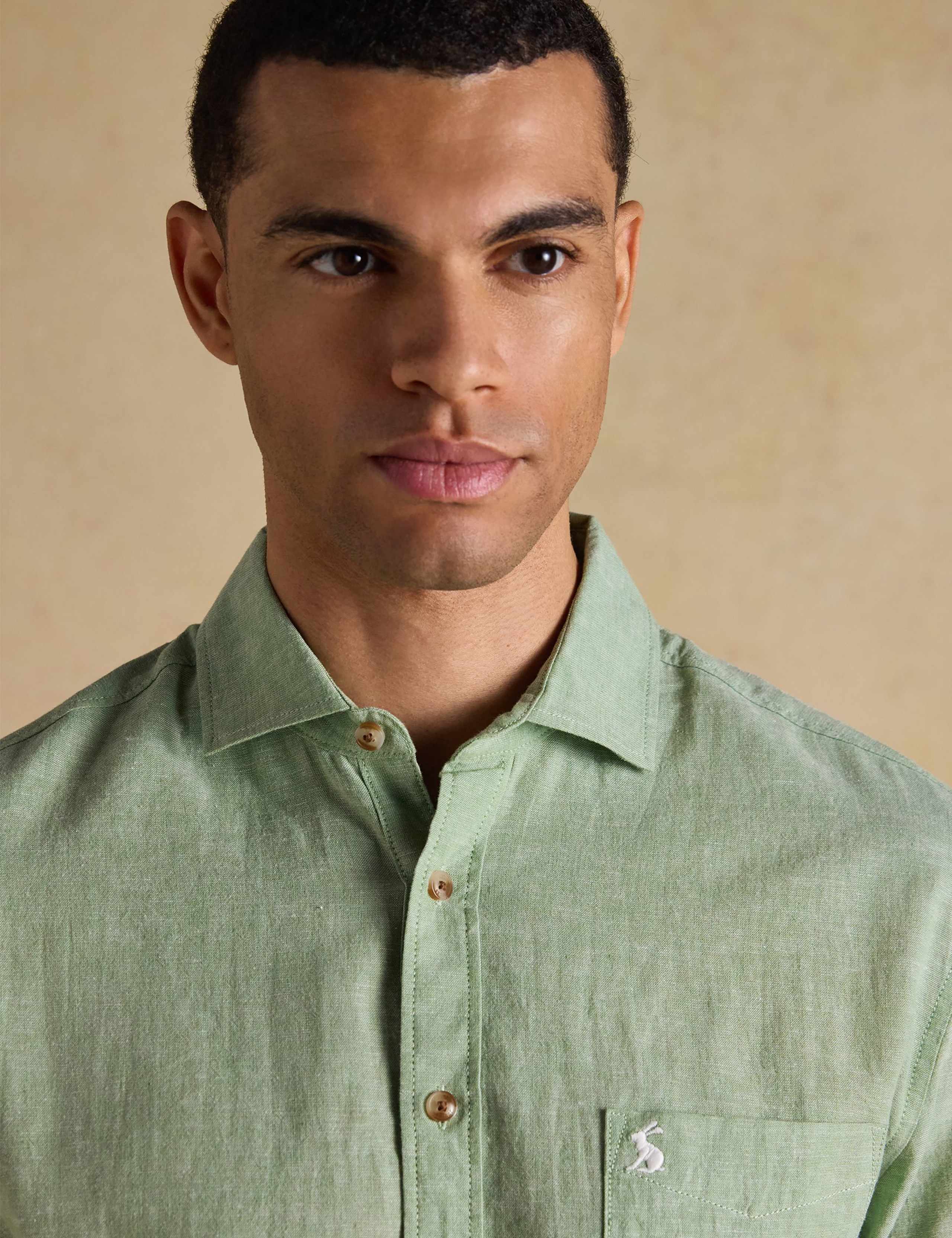Regular Fit Linen Rich Short Sleeve Shirt 3 of 7