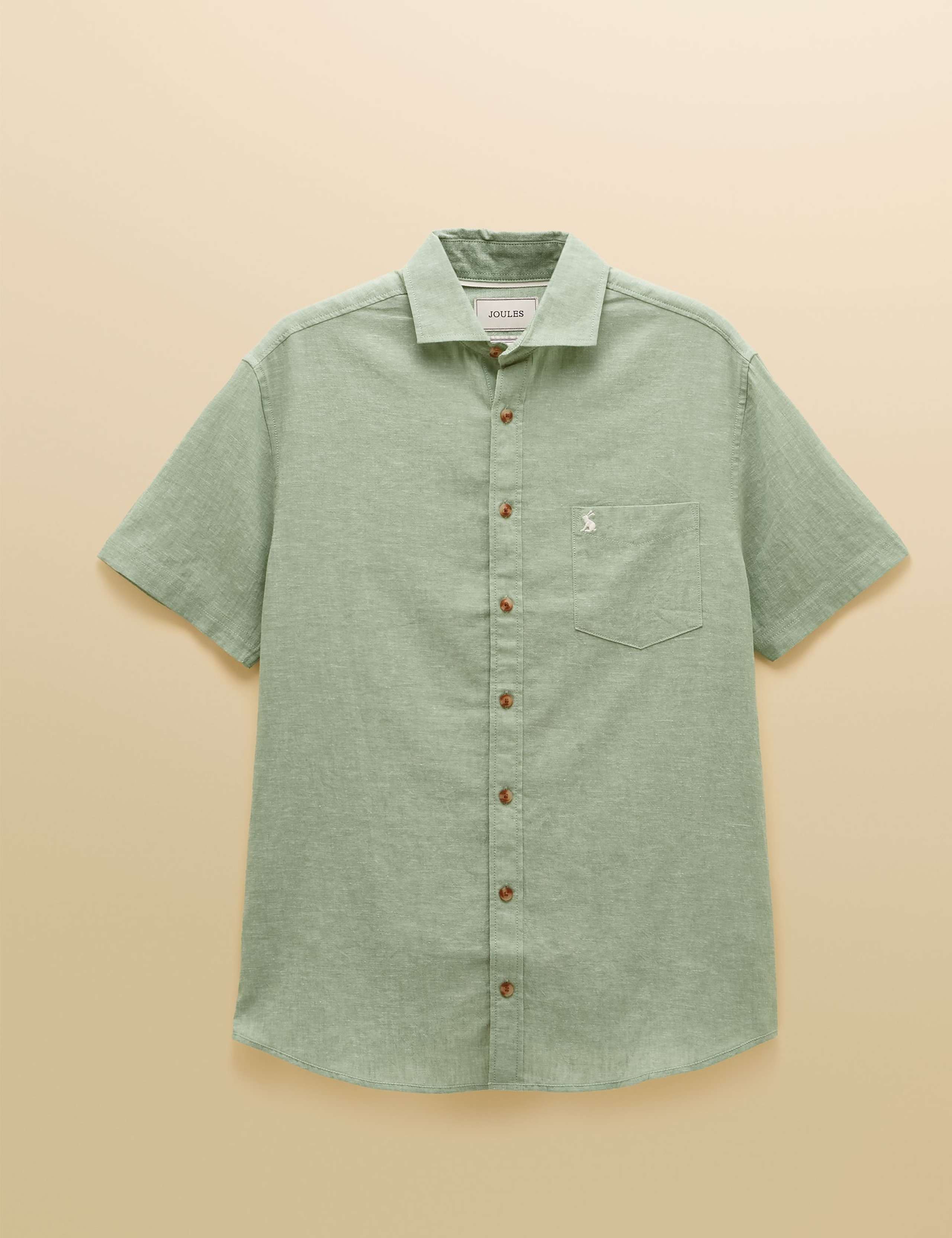 Regular Fit Linen Rich Short Sleeve Shirt 6 of 7