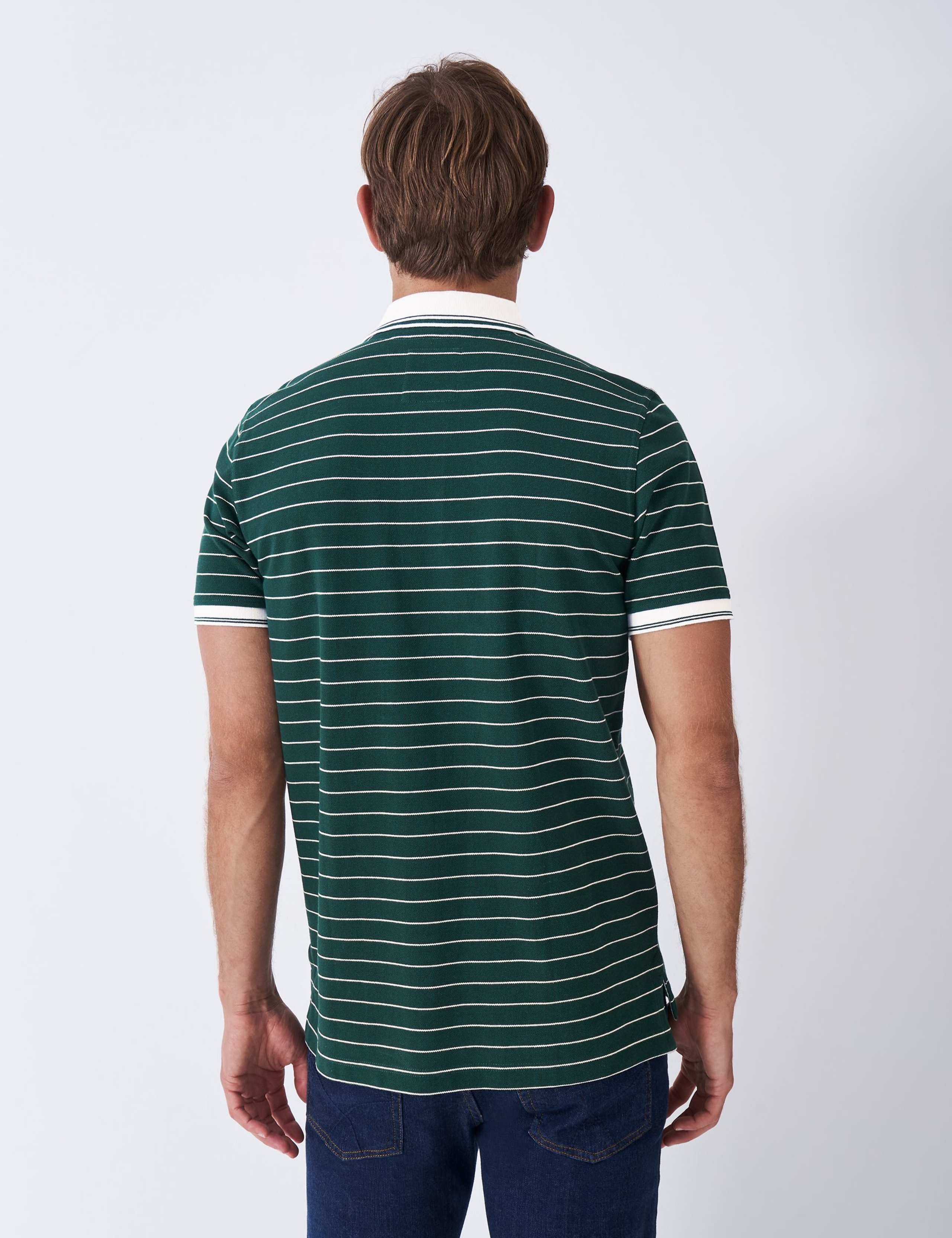 Pure Cotton Tipped Striped Polo Shirt 3 of 6