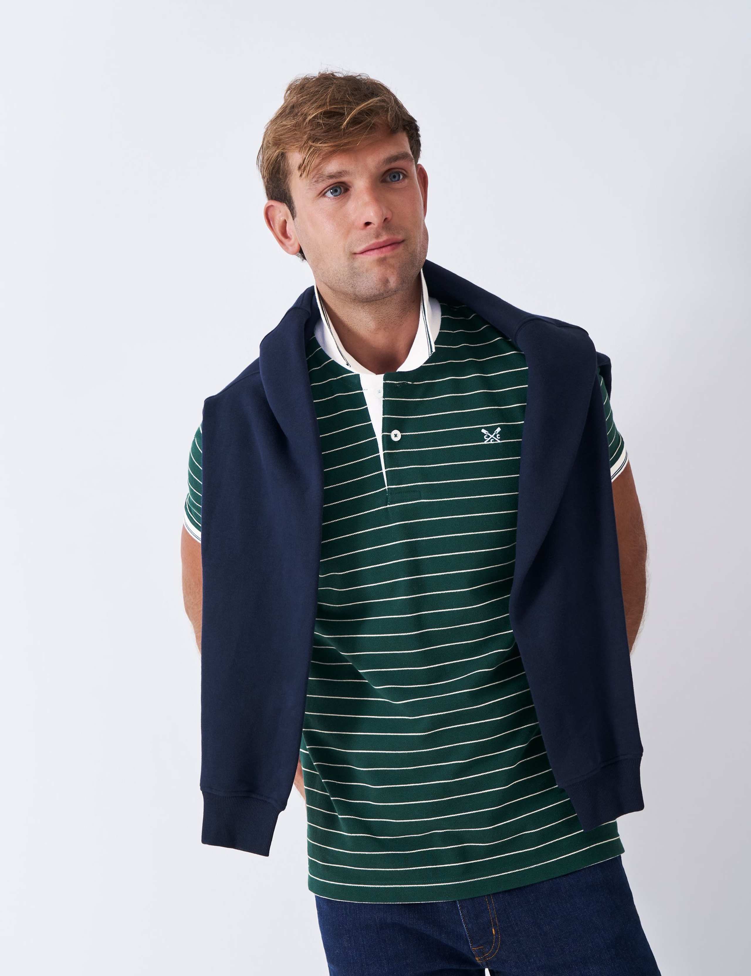 Pure Cotton Tipped Striped Polo Shirt 5 of 6