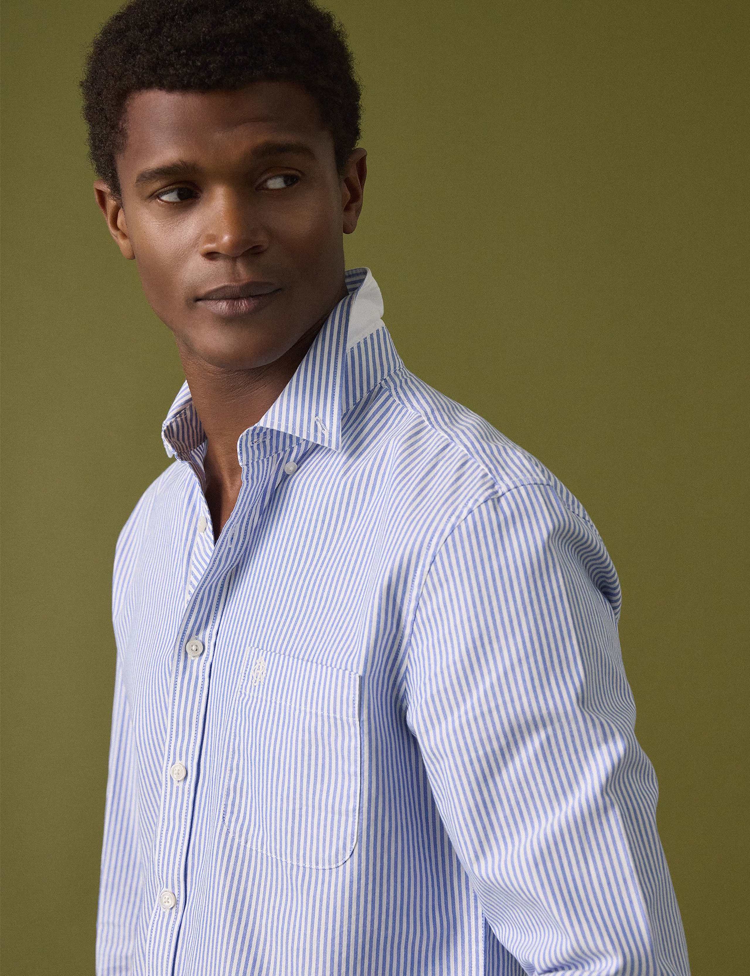 Regular Fit Pure Cotton Striped Oxford Shirt 4 of 12