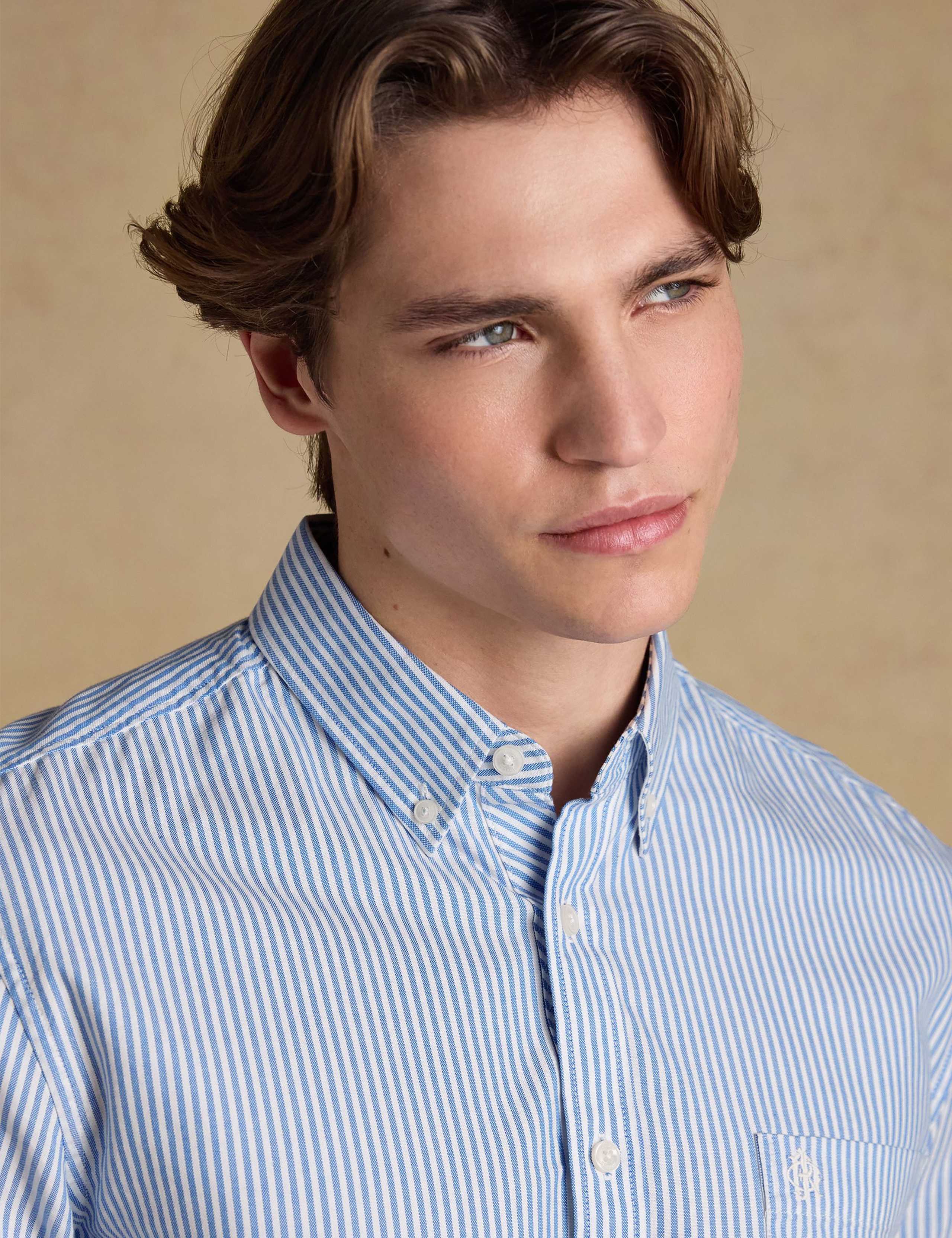 Regular Fit Pure Cotton Striped Oxford Shirt 6 of 12