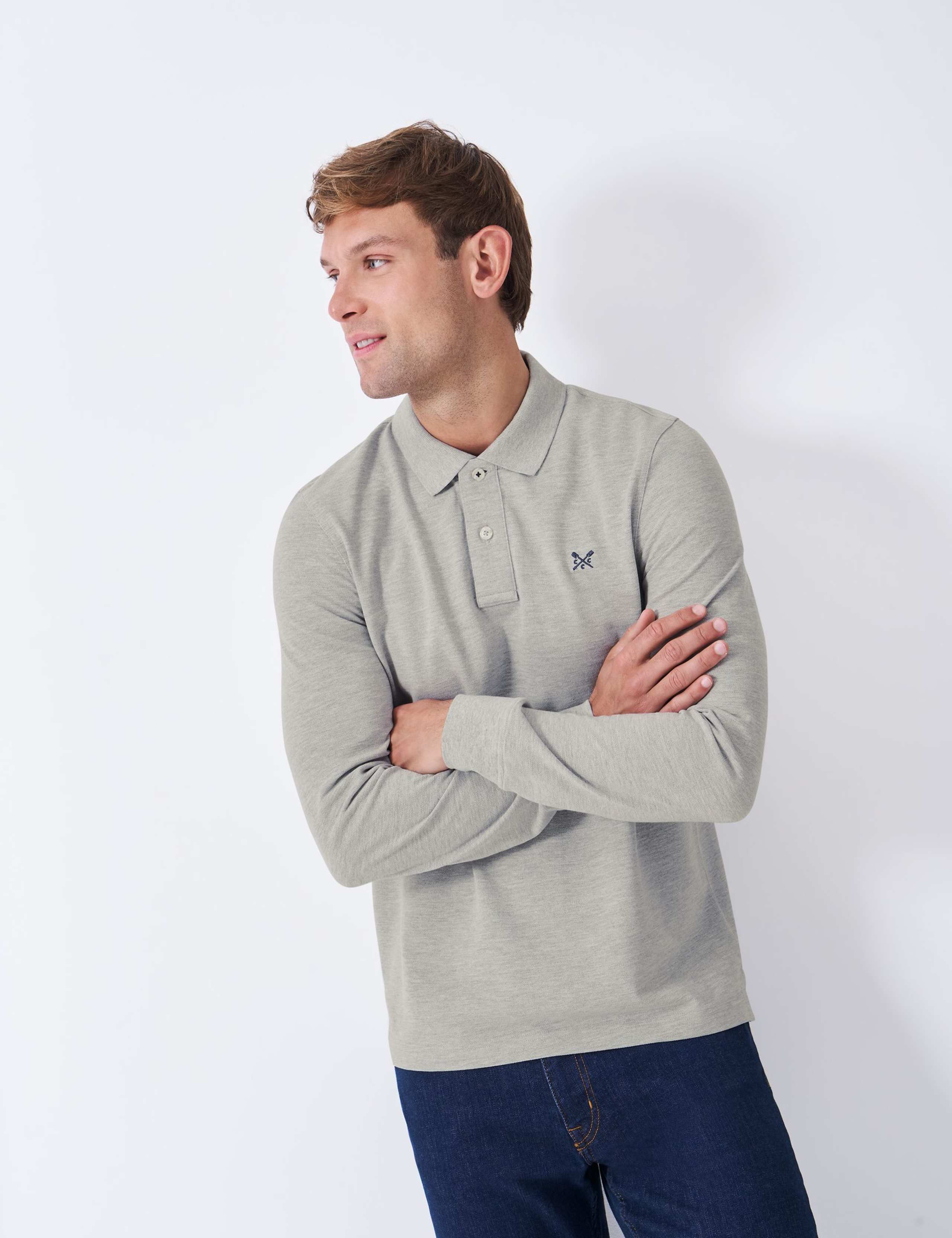 Cotton Rich Pique Long Sleeve Polo Shirt 5 of 5