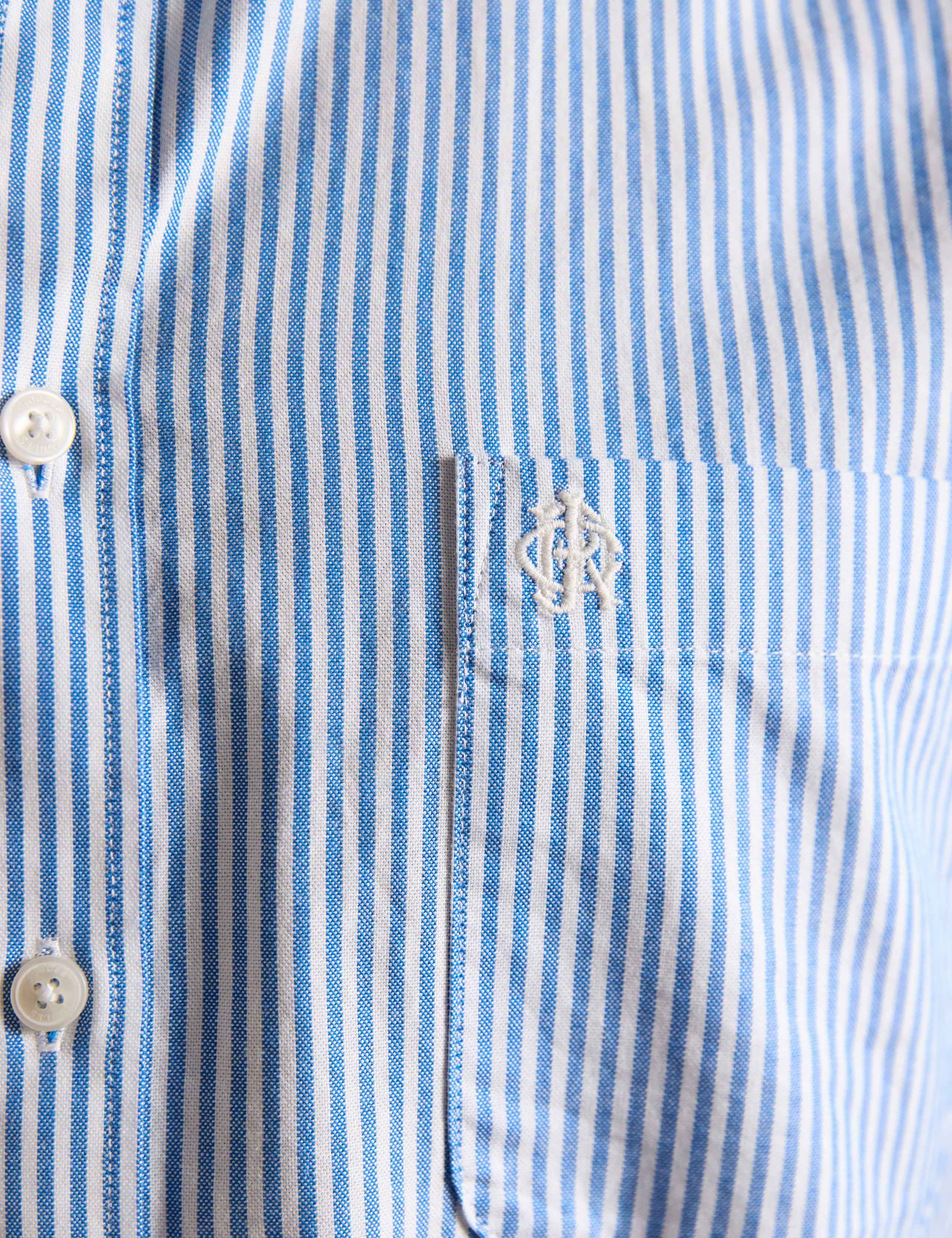 Regular Fit Striped Short Sleeve Oxford Shirt 7 of 9