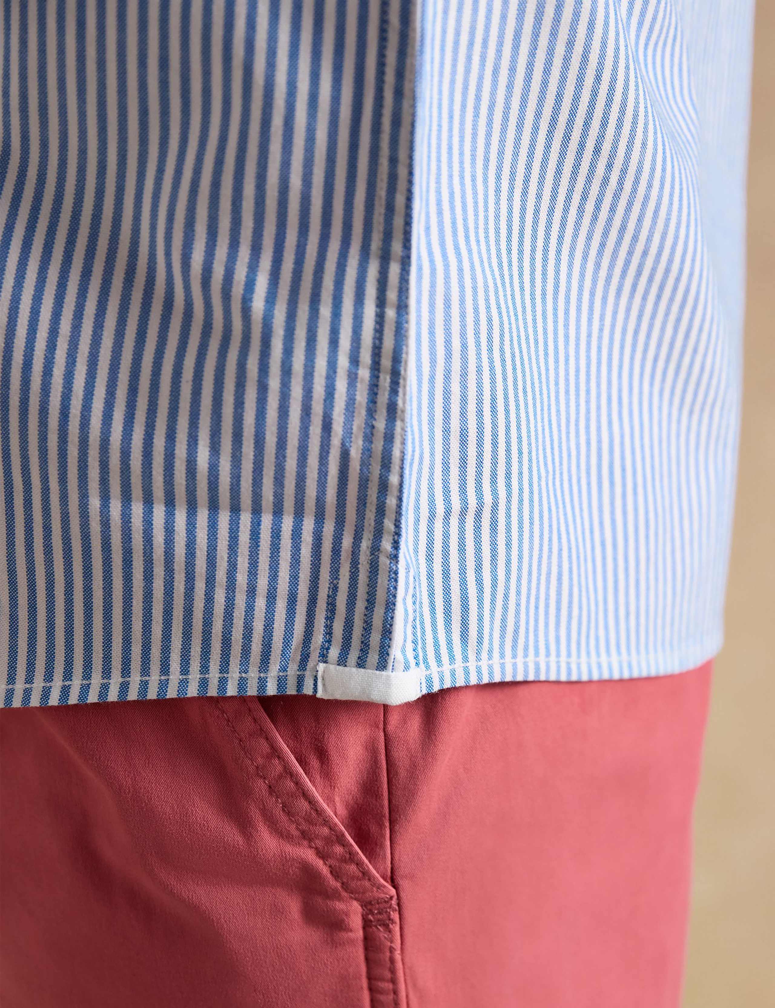 Regular Fit Striped Short Sleeve Oxford Shirt 9 of 9