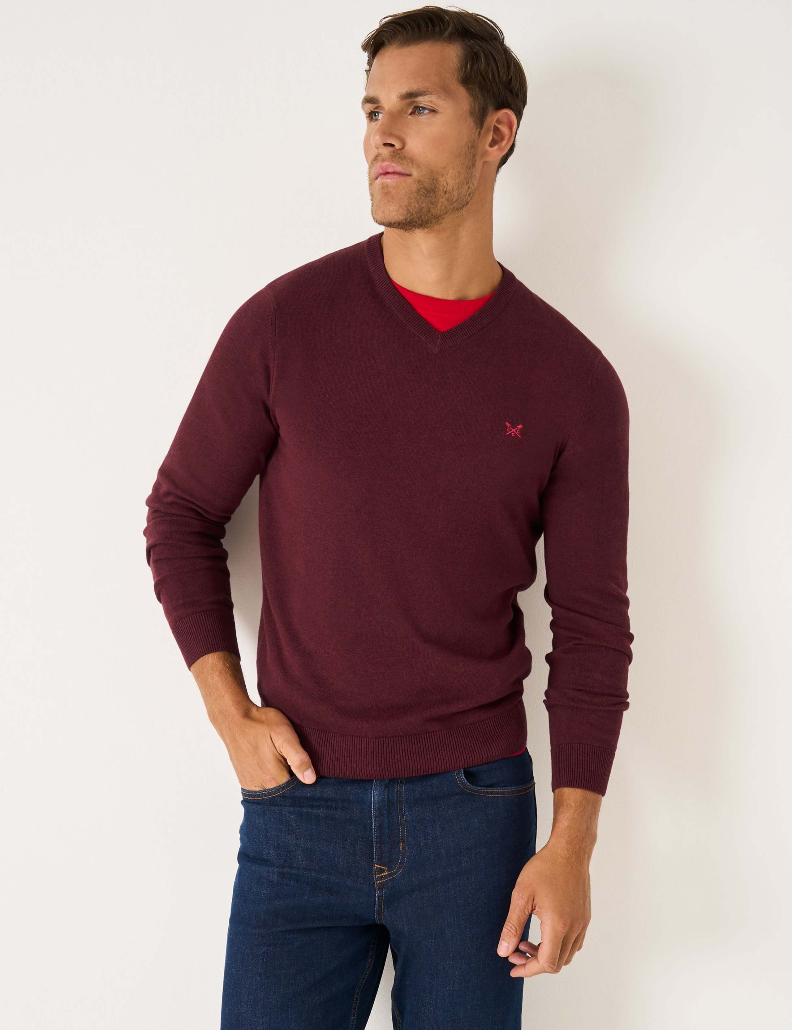 Pure Cotton V-Neck Jumper 5 of 5