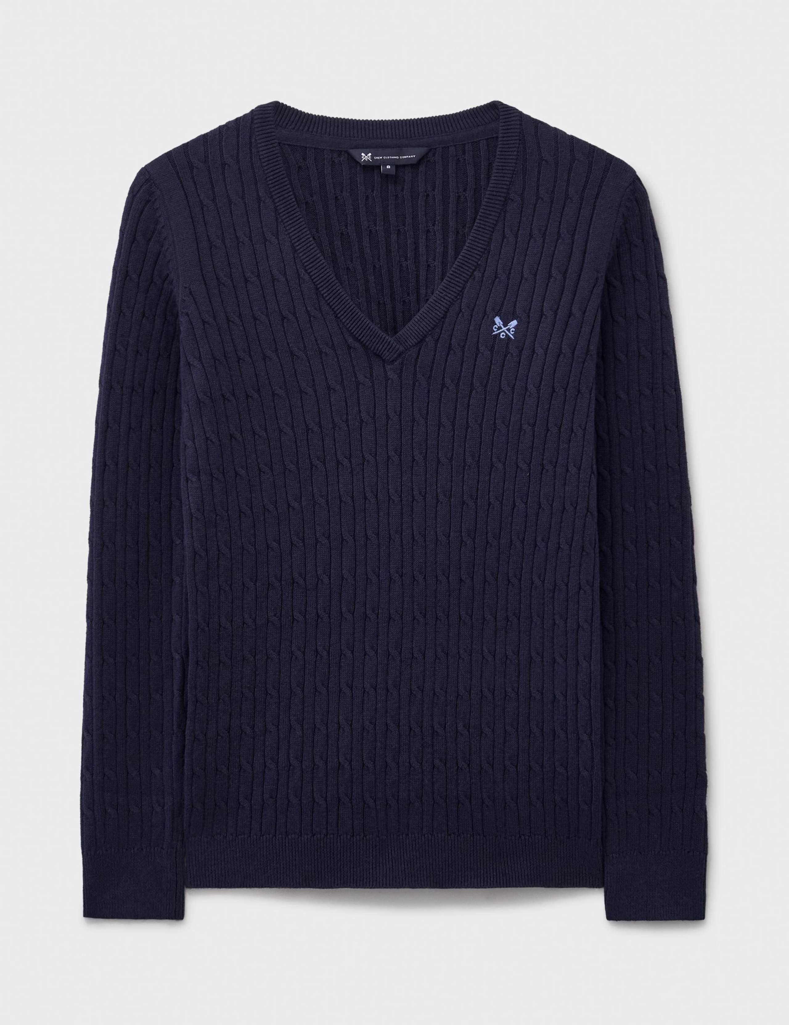 Cotton Rich Cable Knit V-Neck Jumper 2 of 5