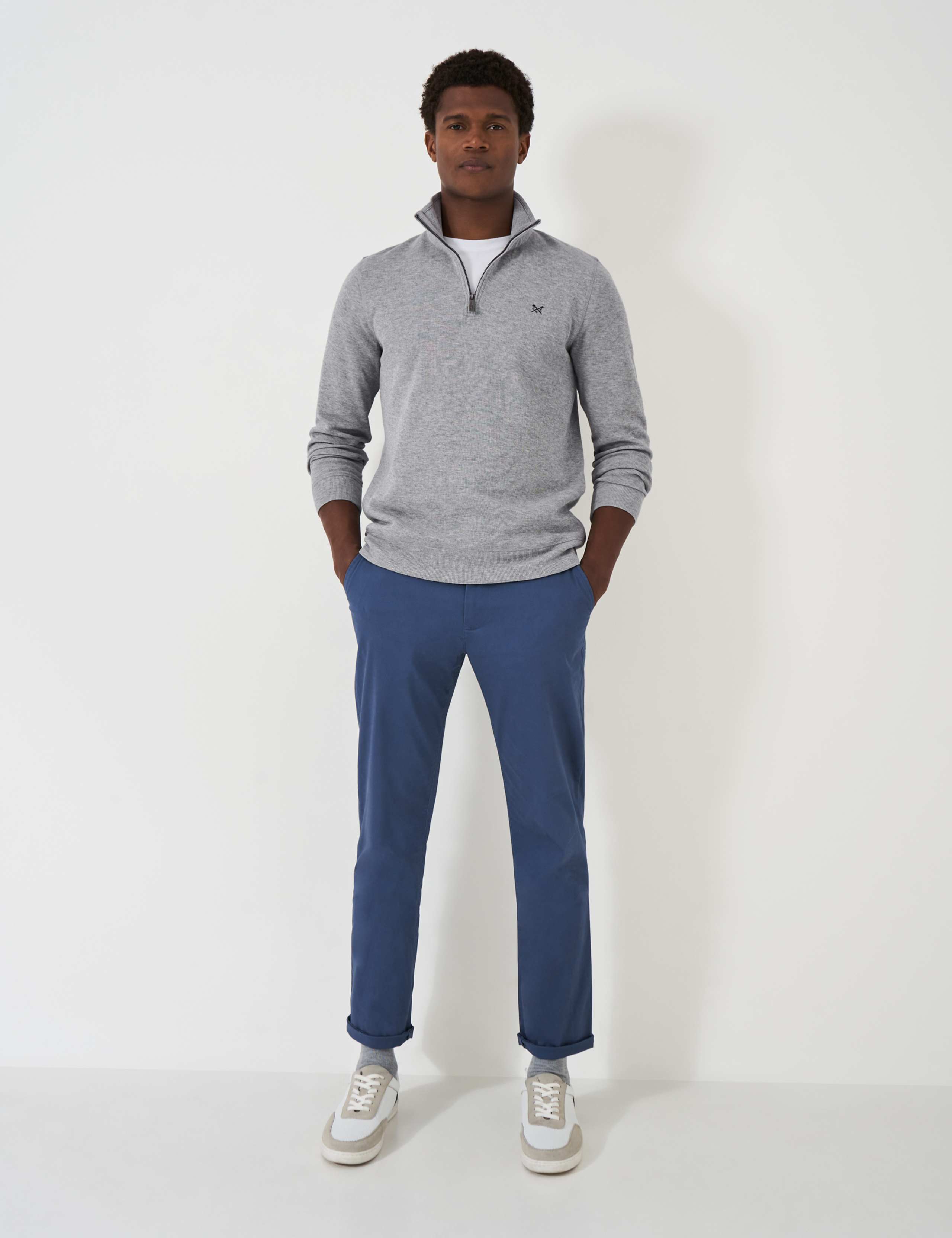 Pure Cotton Ribbed Half Zip Sweatshirt 3 of 5