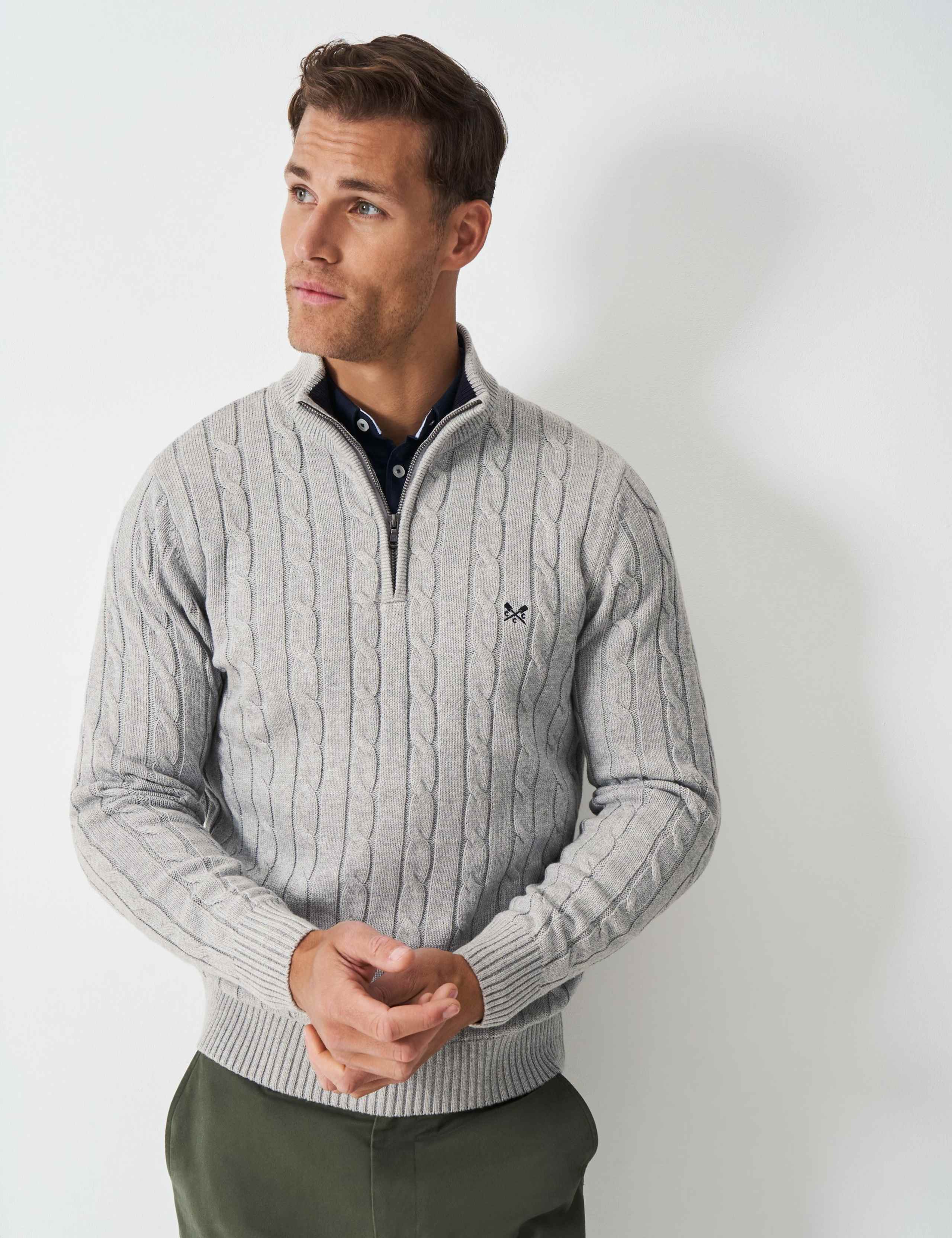 Pure Cotton Cable Half Zip Jumper 4 of 5