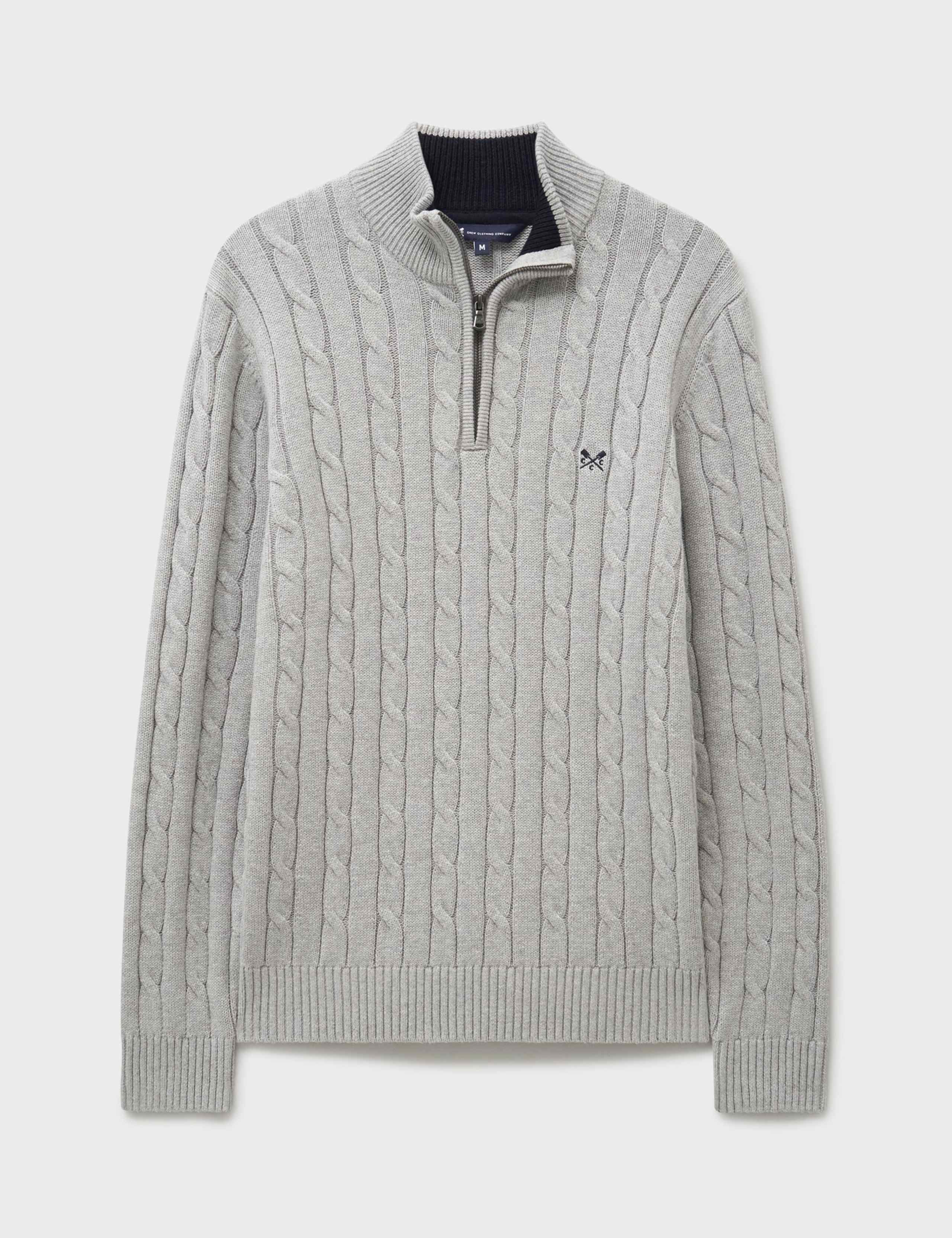Pure Cotton Cable Half Zip Jumper 2 of 5