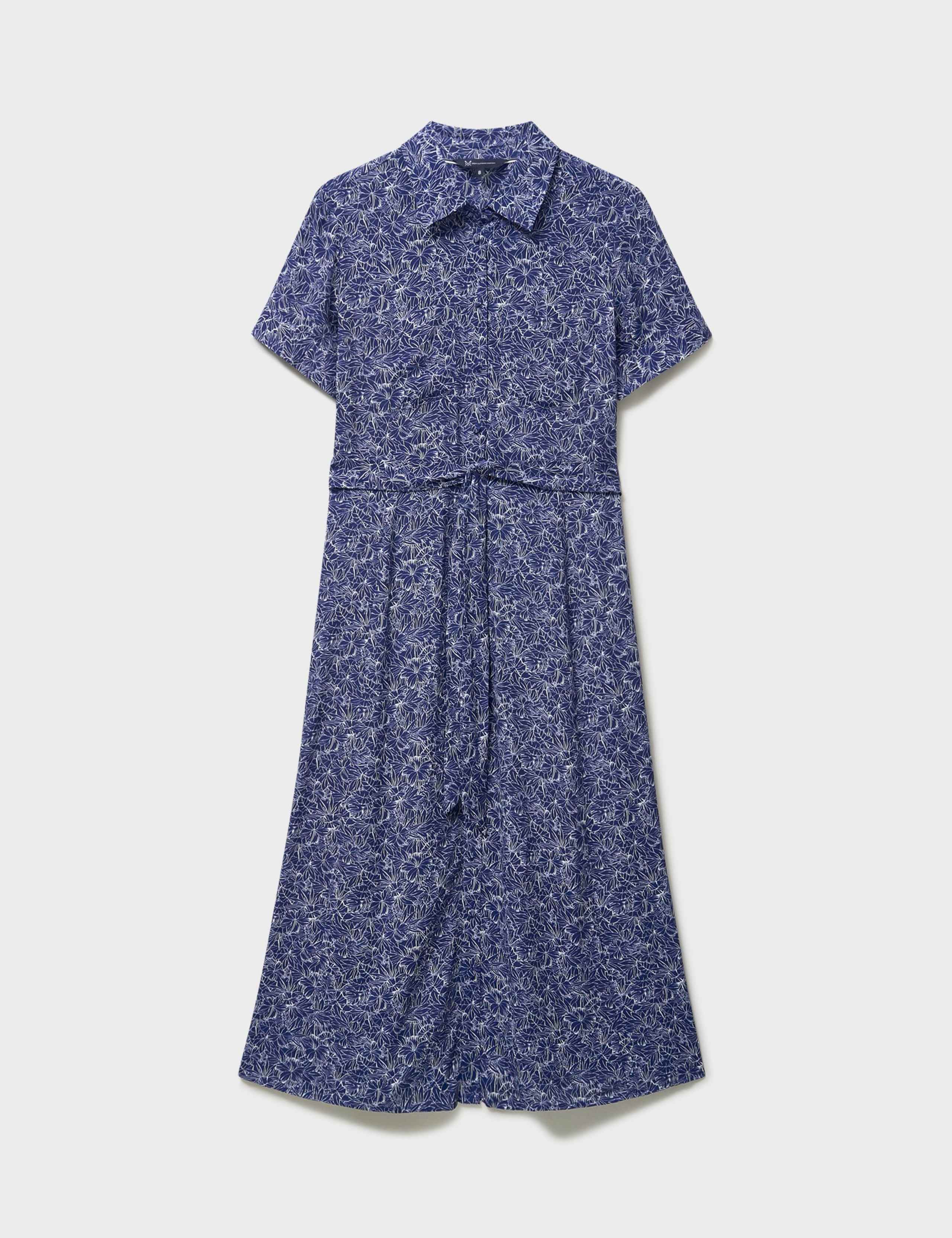 Floral Belted Midi Shirt Dress 2 of 5