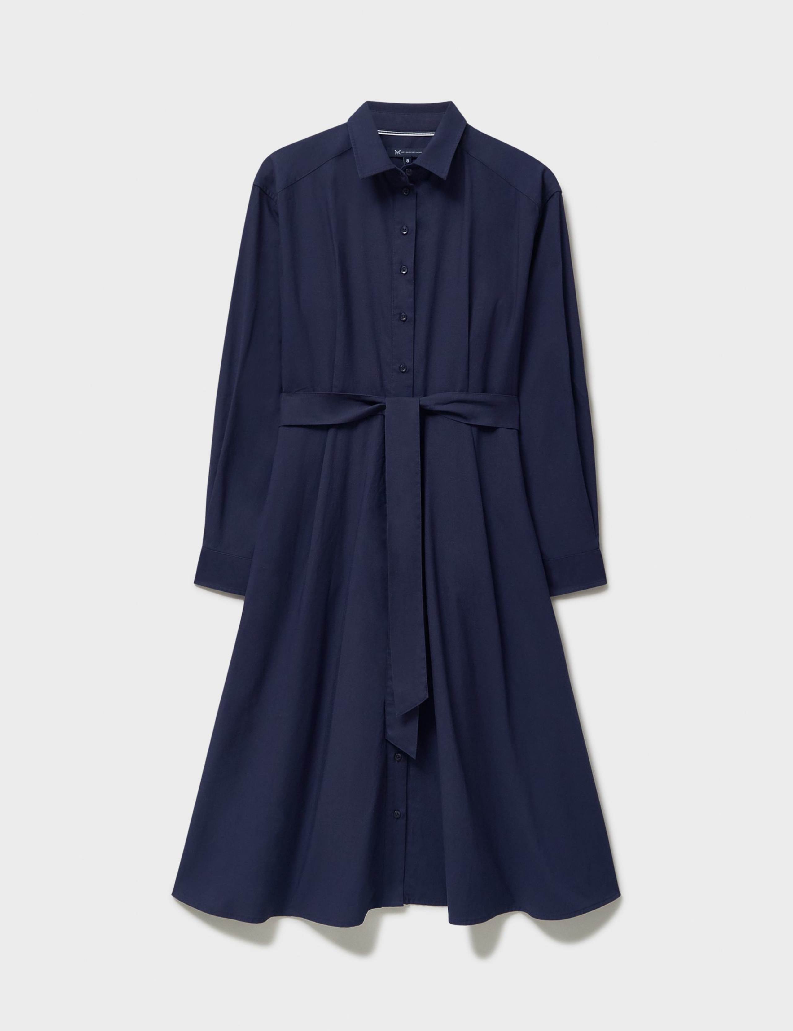 Belted Midi Shirt Dress with Linen 2 of 5