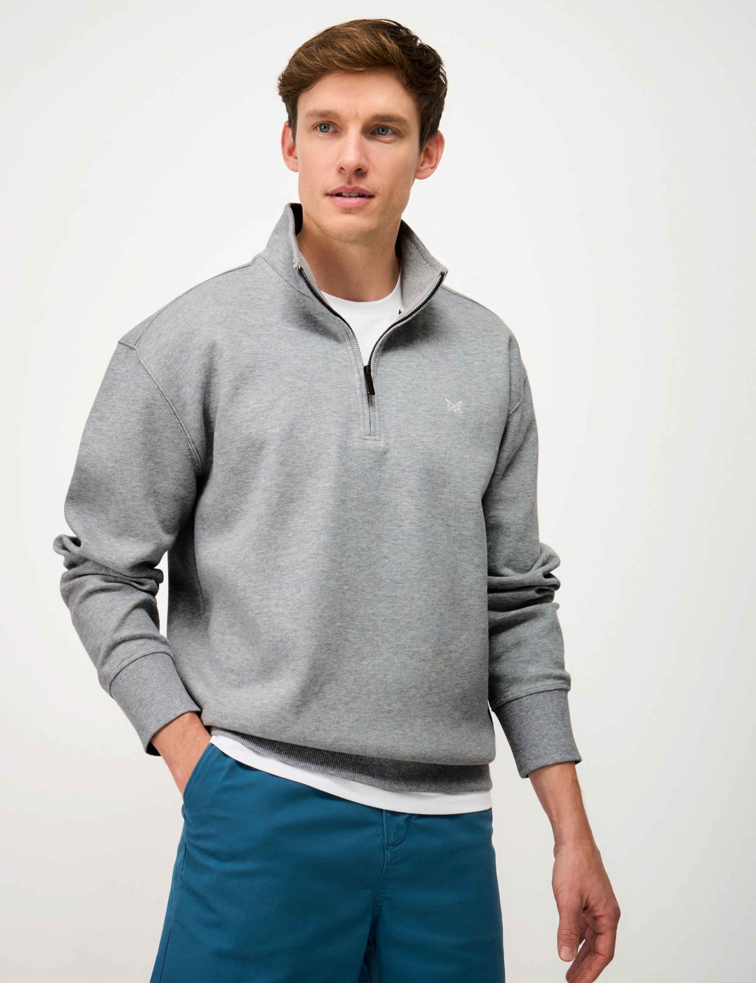 Cotton Rich Pique Half Zip Sweatshirt 5 of 6