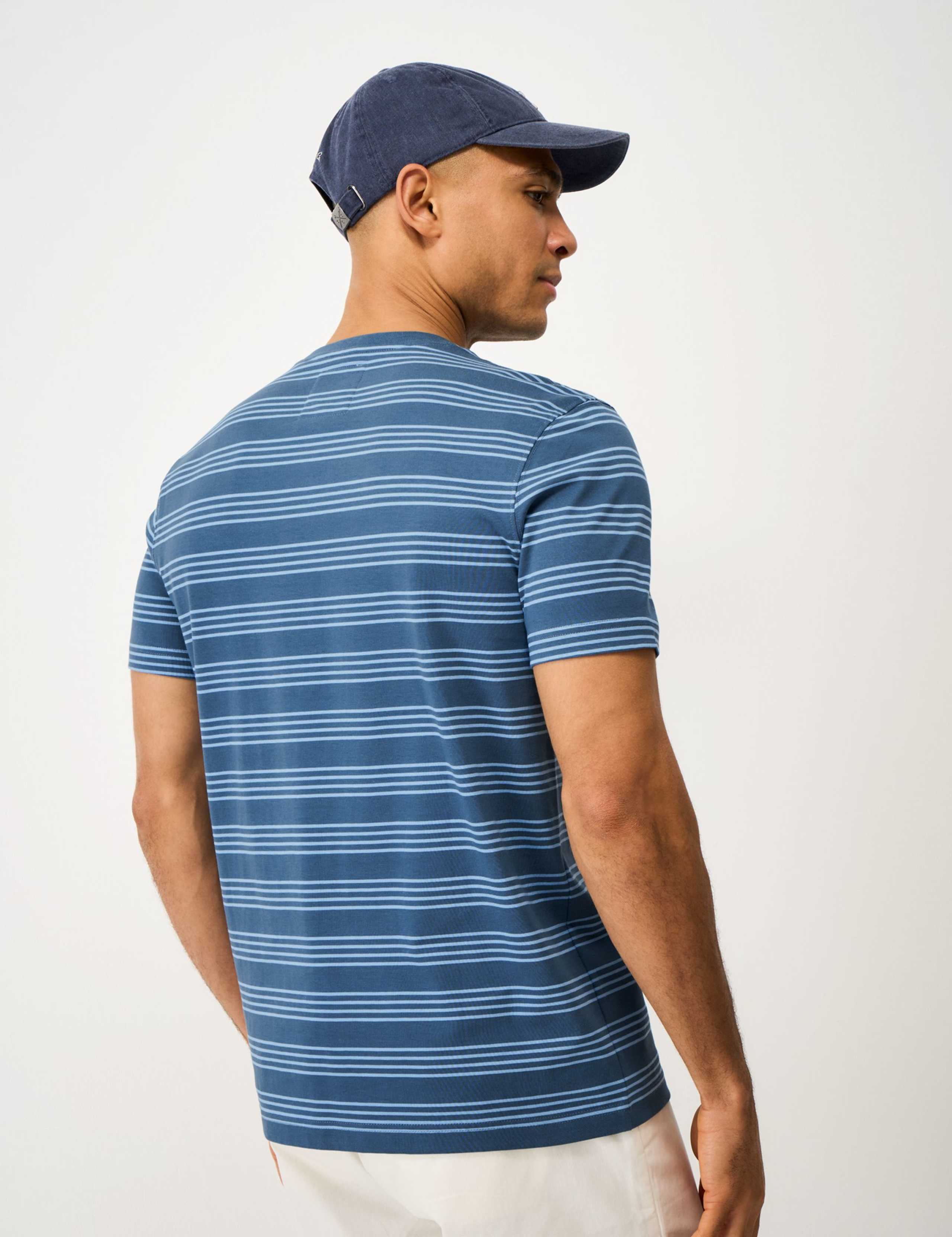 Pure Cotton Striped Crew Neck T-Shirt 3 of 5