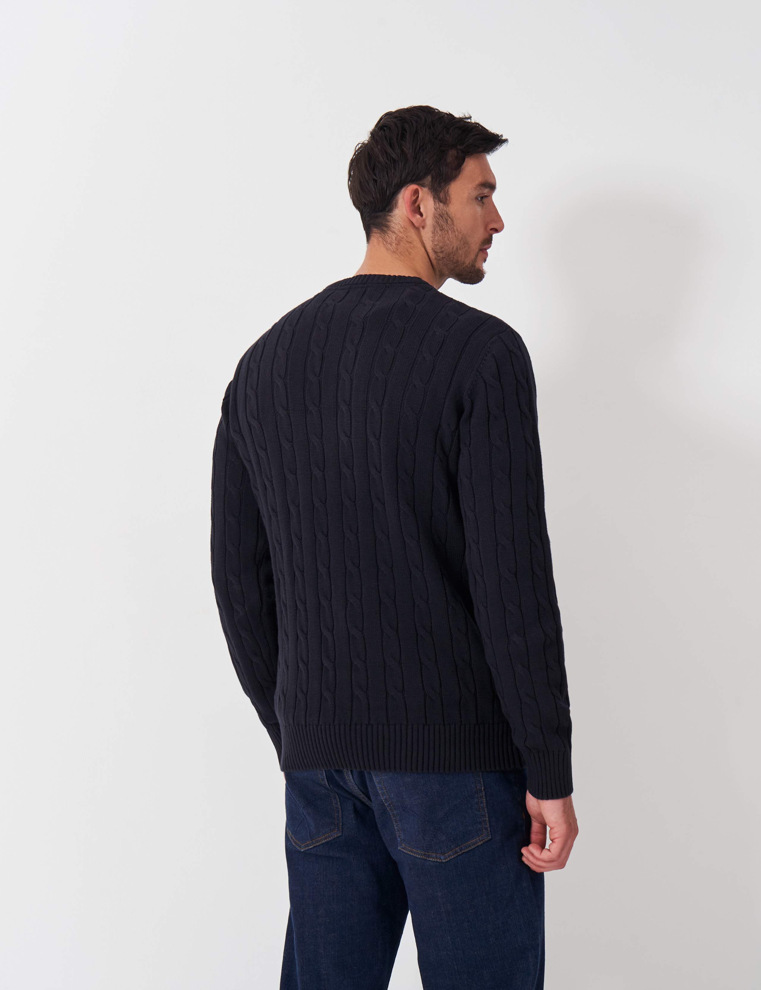 Pure Cotton Cable Crew Neck Jumper 4 of 5