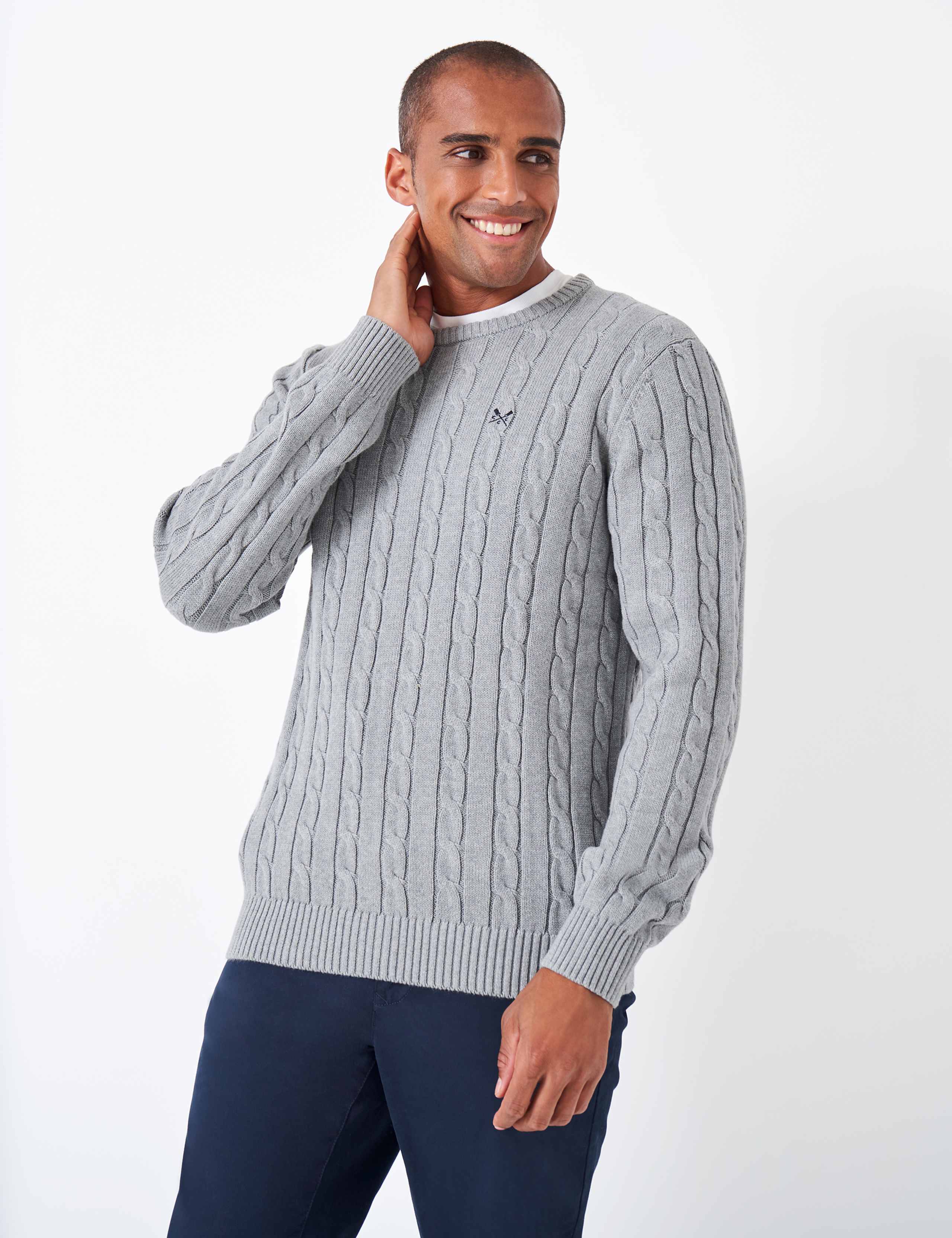 Pure Cotton Cable Crew Neck Jumper 3 of 4