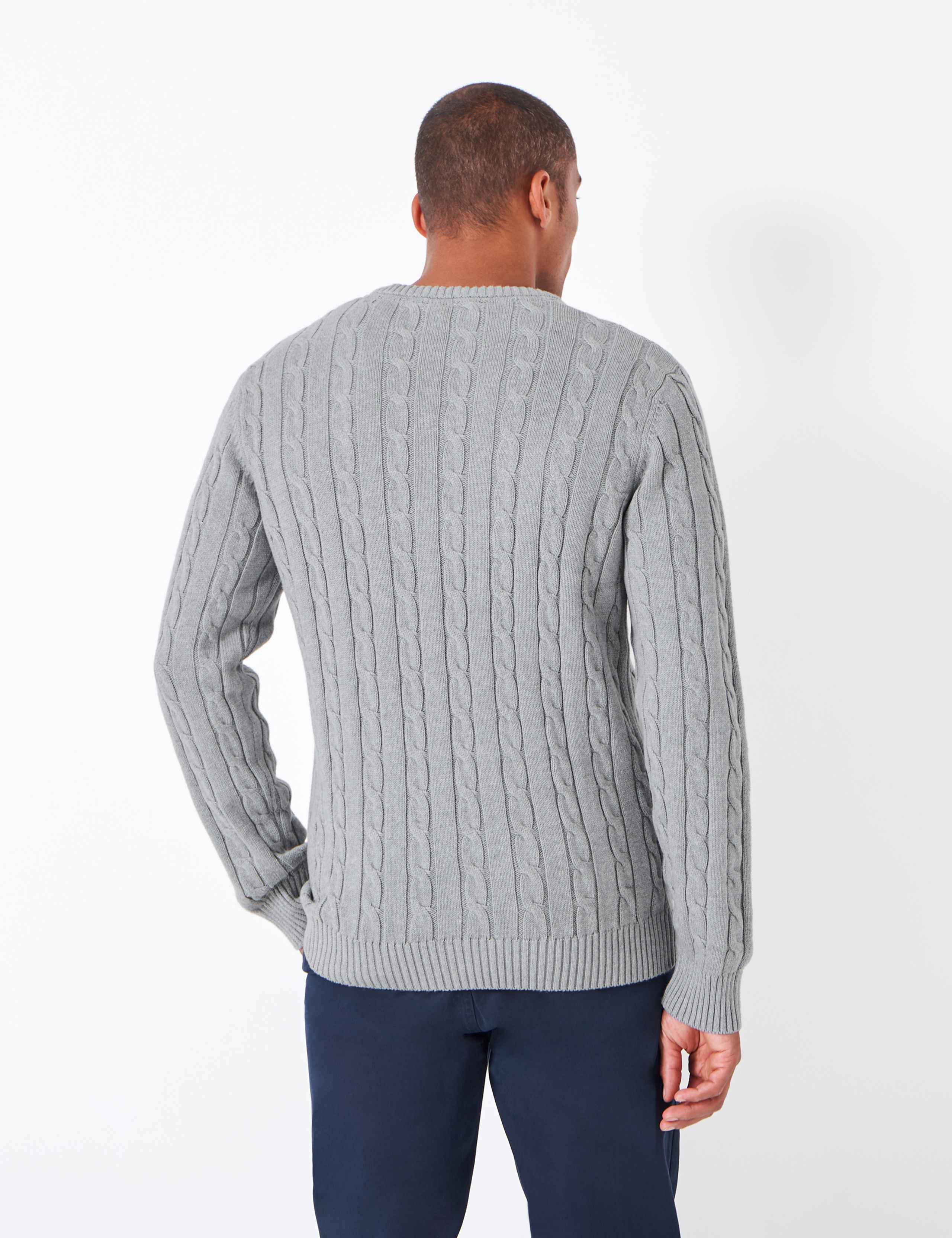 Pure Cotton Cable Crew Neck Jumper 4 of 4
