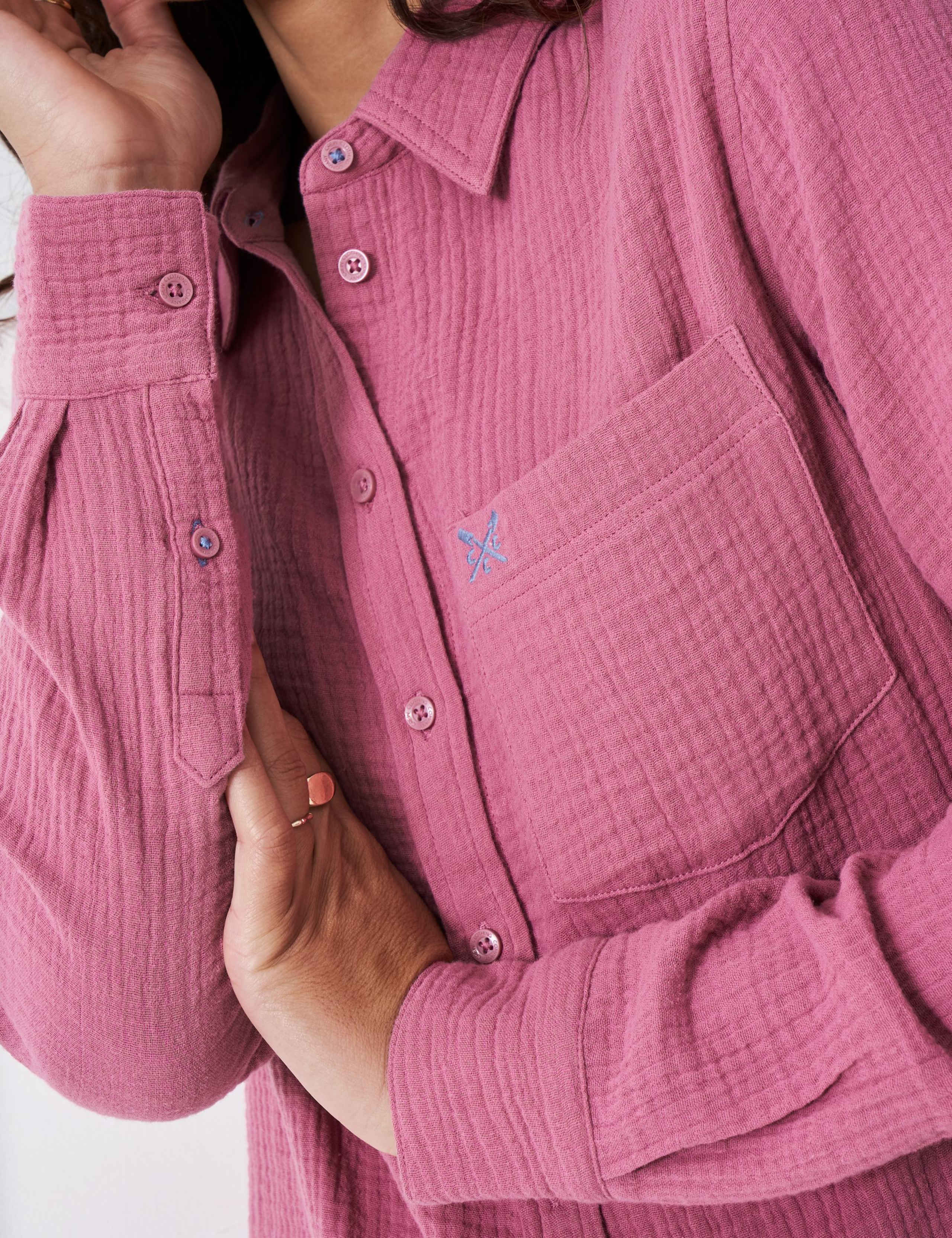 Pure Cotton Textured Button Through Shirt 3 of 5