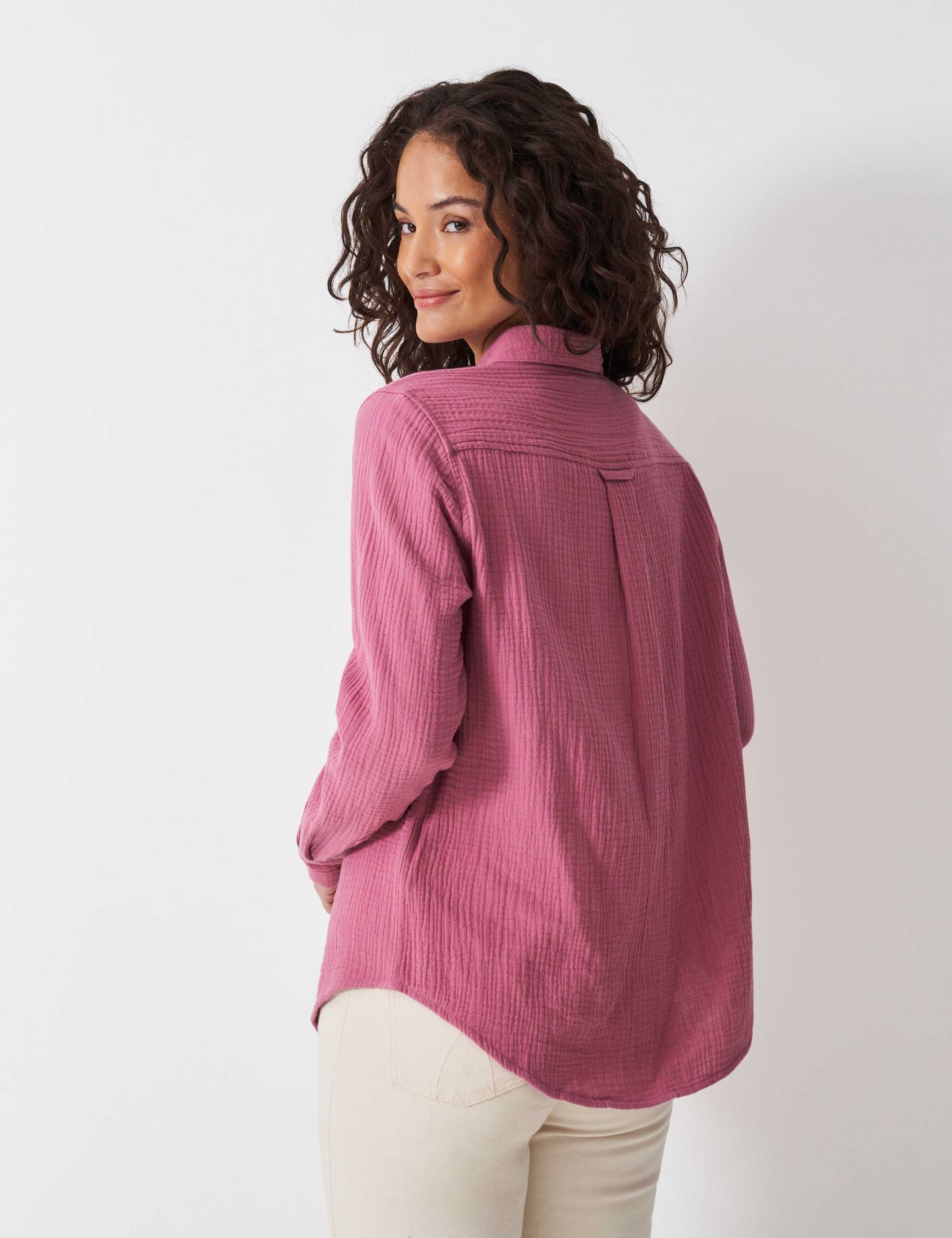 Pure Cotton Textured Button Through Shirt 4 of 5