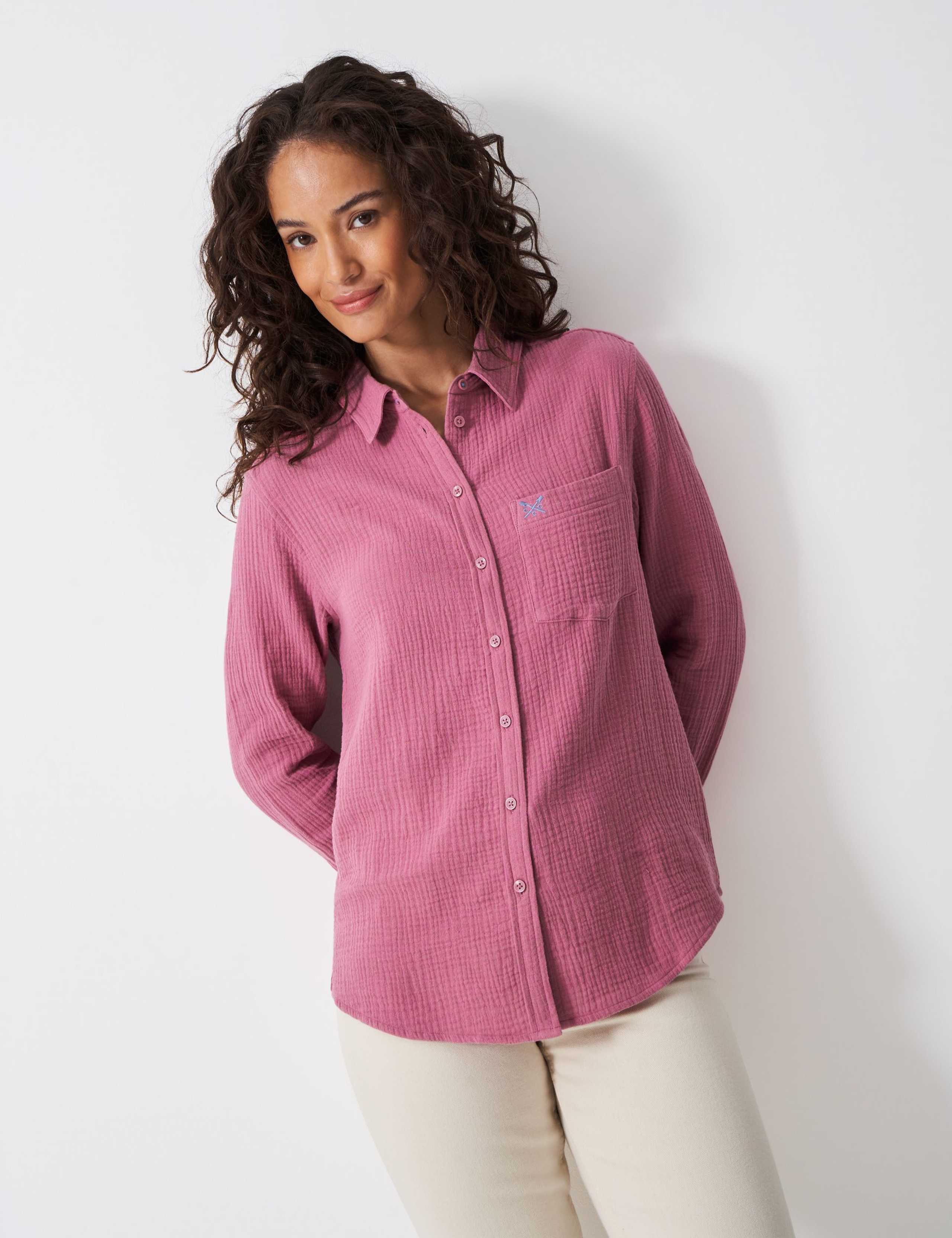 Pure Cotton Textured Button Through Shirt 5 of 5