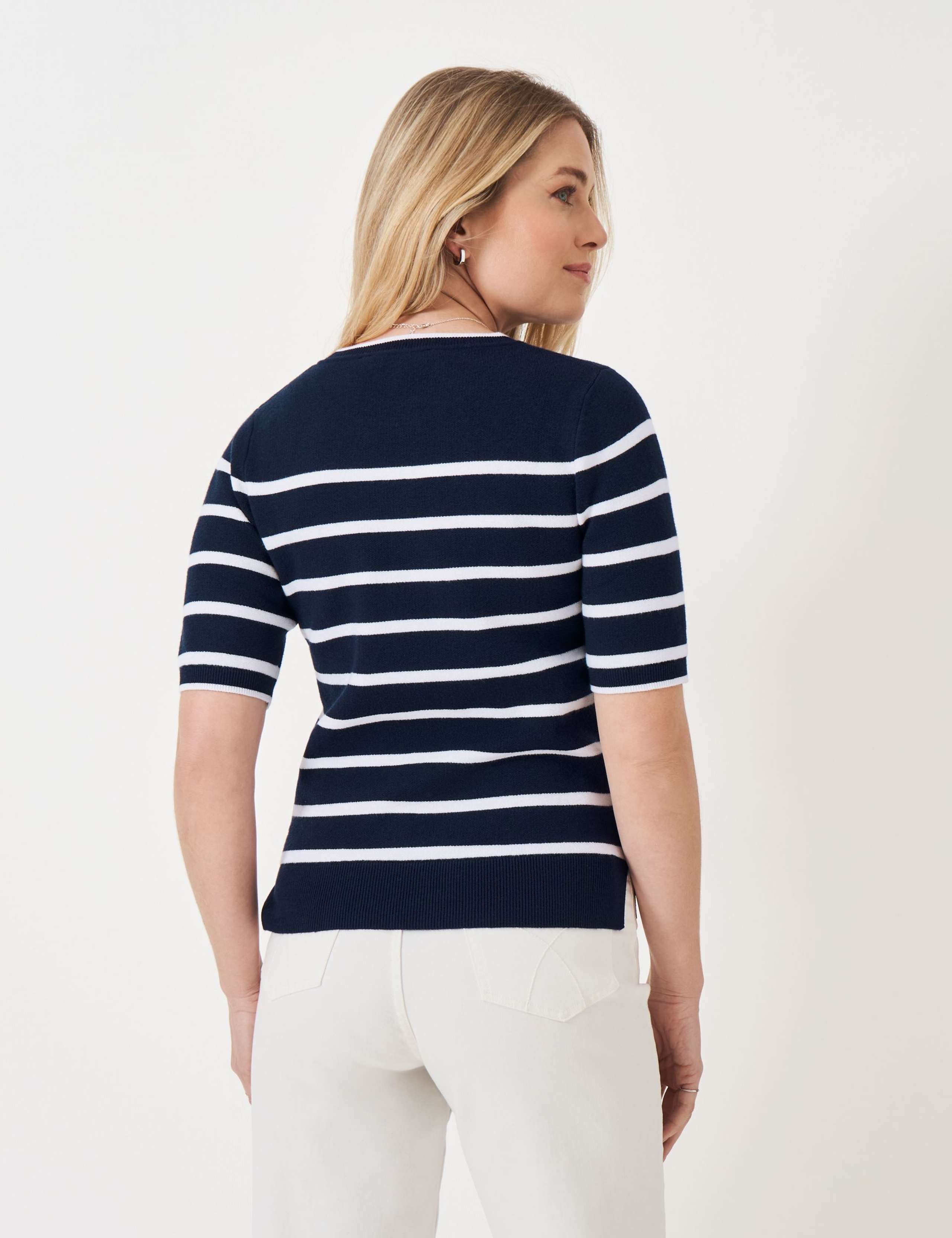 Striped Crew Neck Knitted Top 3 of 5