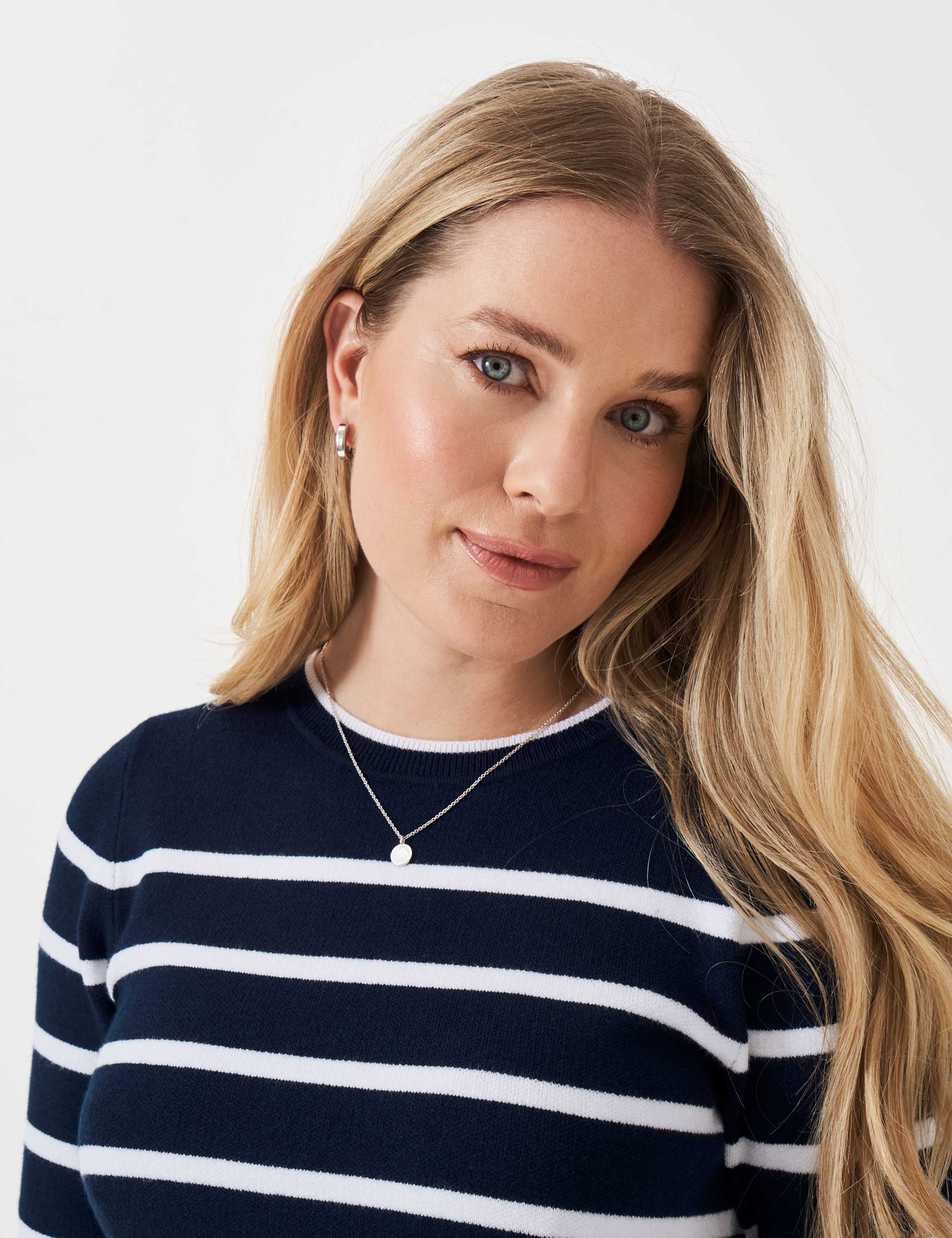 Striped Crew Neck Knitted Top 4 of 5