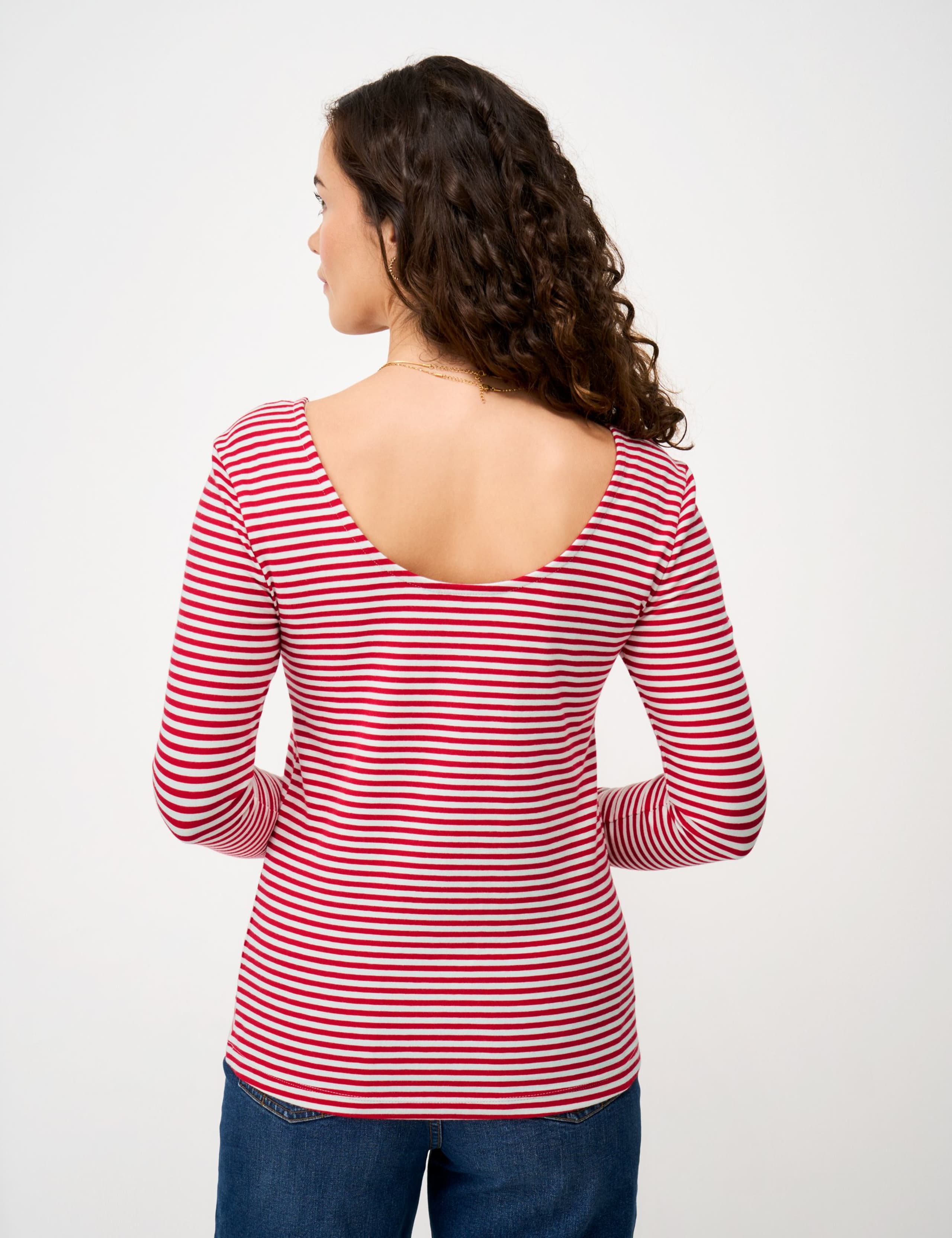 Jersey Striped Scoop Neck Top 4 of 5
