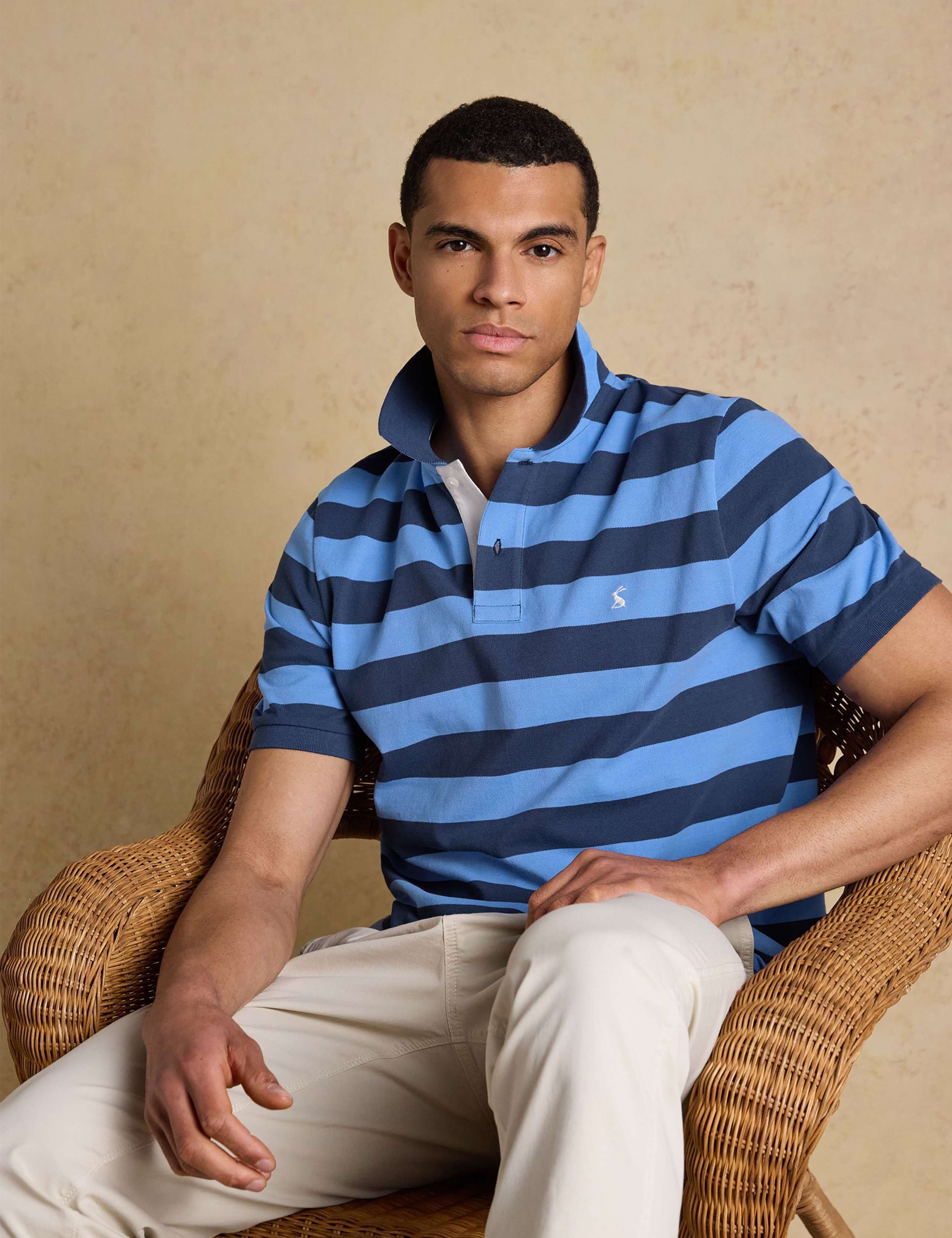 Pure Cotton Pique Striped Polo Shirt 4 of 10