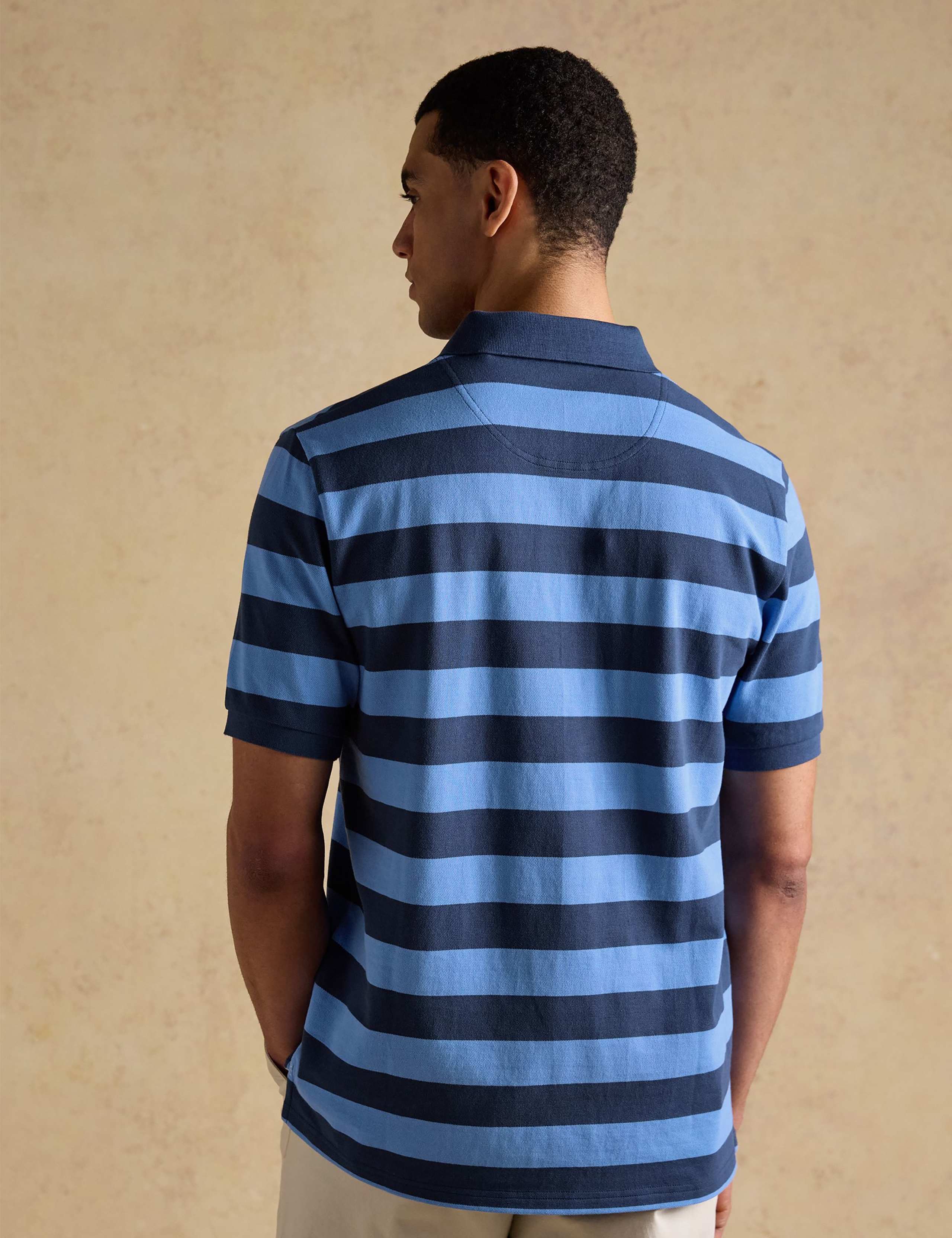 Pure Cotton Pique Striped Polo Shirt 5 of 10
