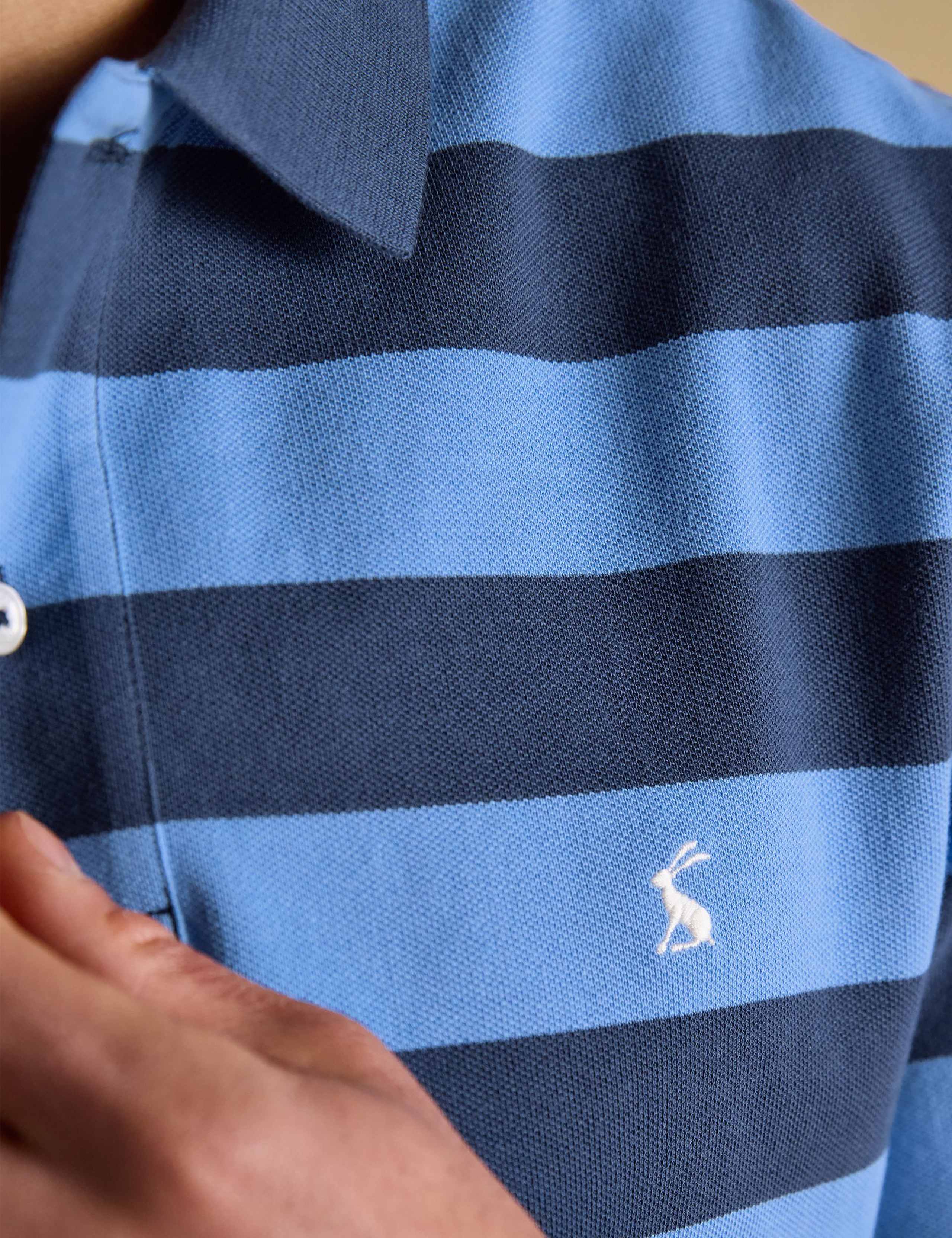 Pure Cotton Pique Striped Polo Shirt 10 of 10