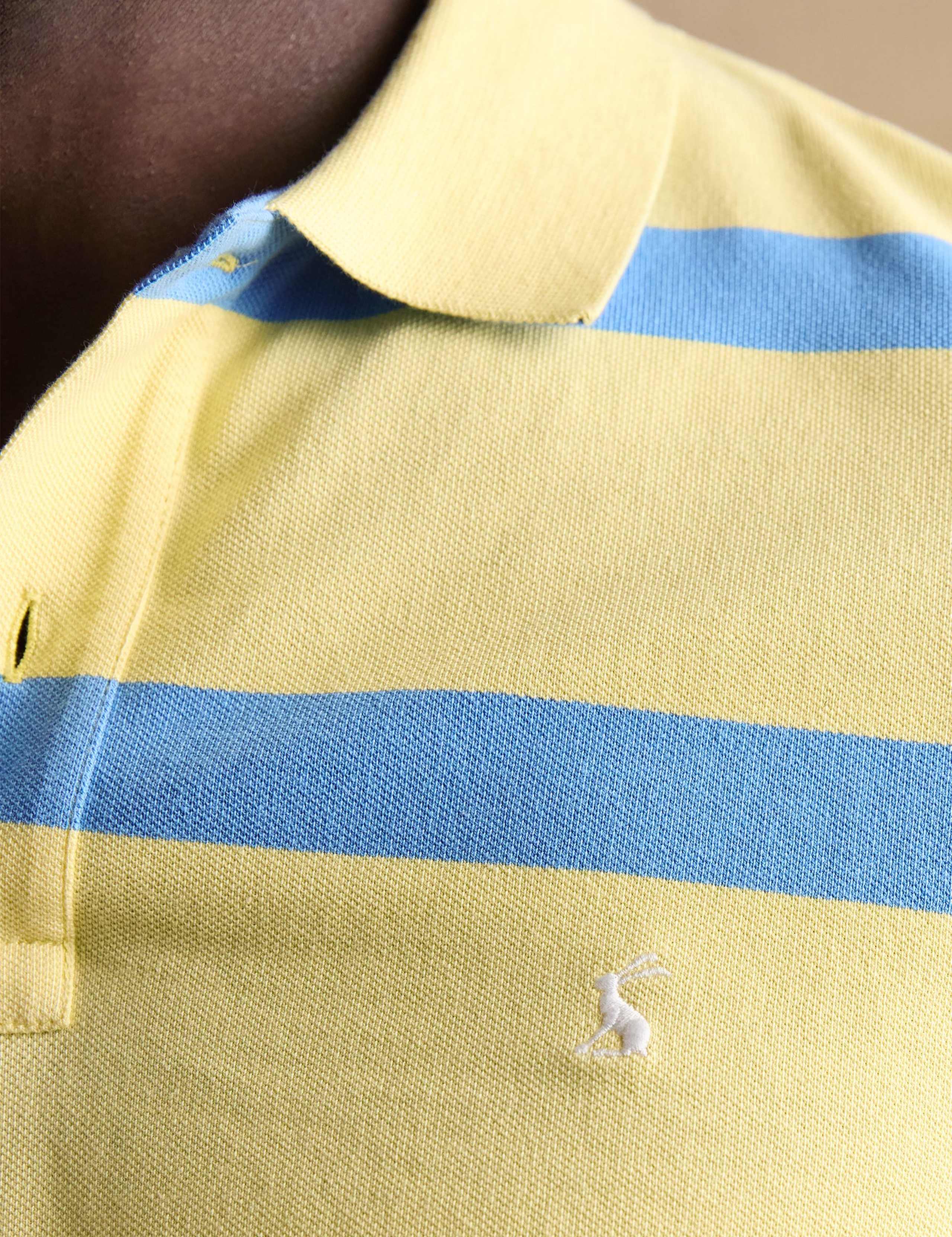 Pure Cotton Pique Striped Polo Shirt 5 of 8