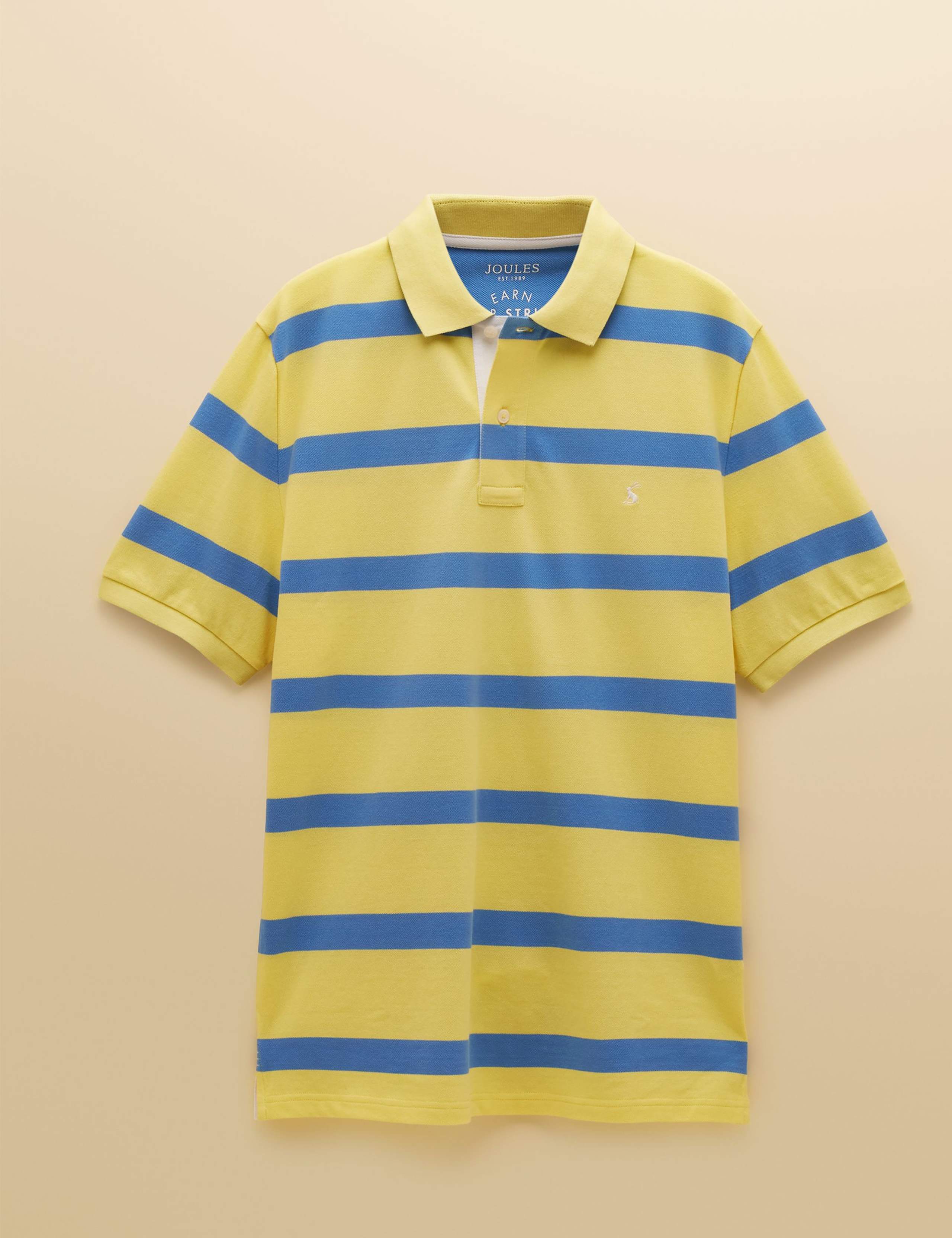 Pure Cotton Pique Striped Polo Shirt 2 of 8