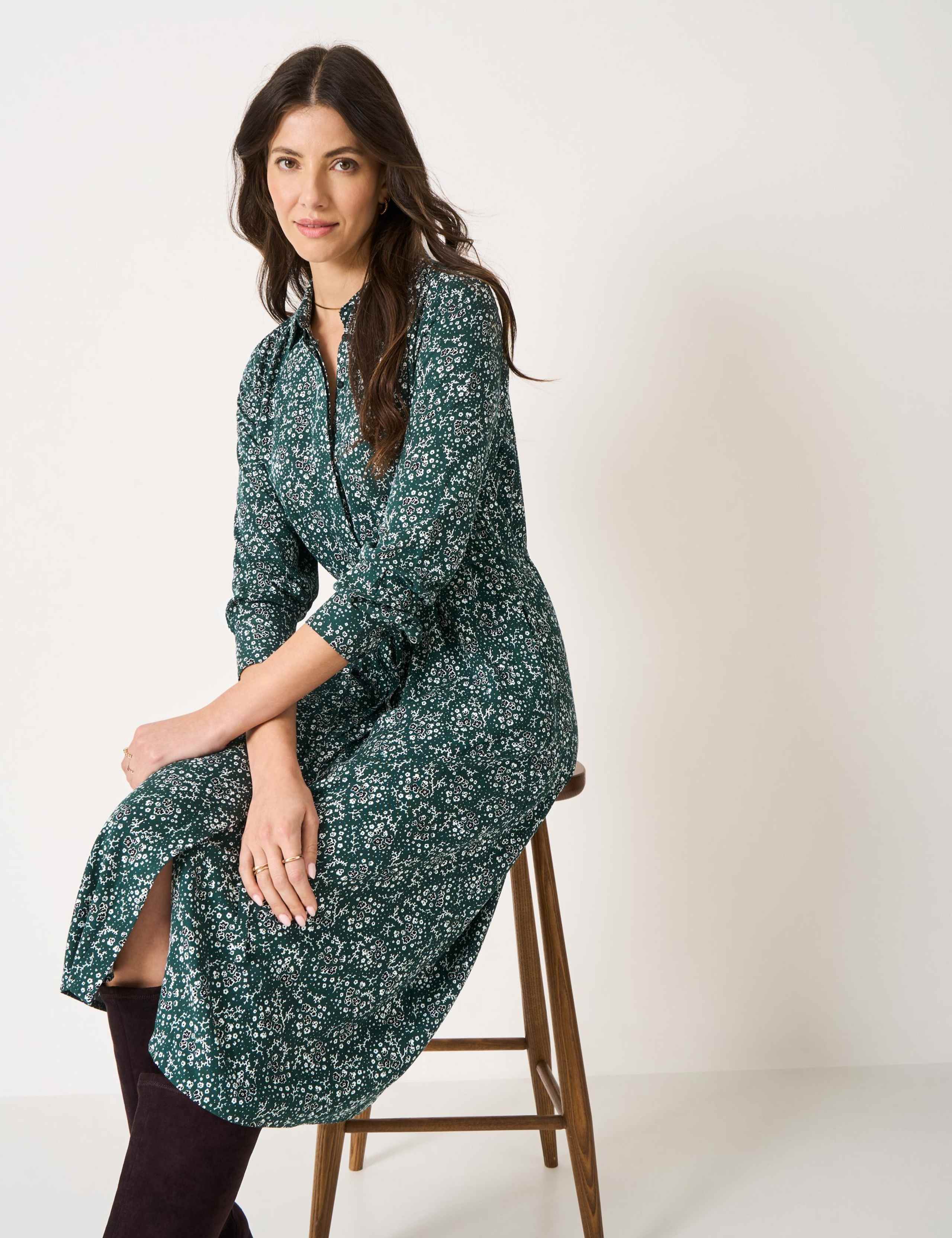 Floral Midi Shirt Dress 3 of 5