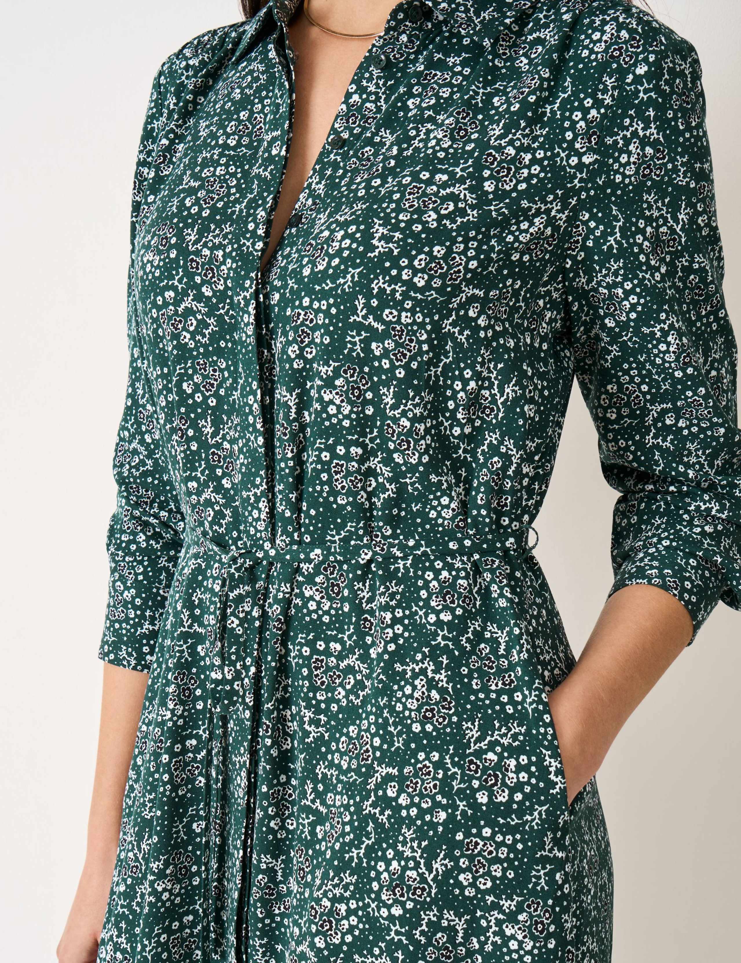 Floral Midi Shirt Dress 5 of 5