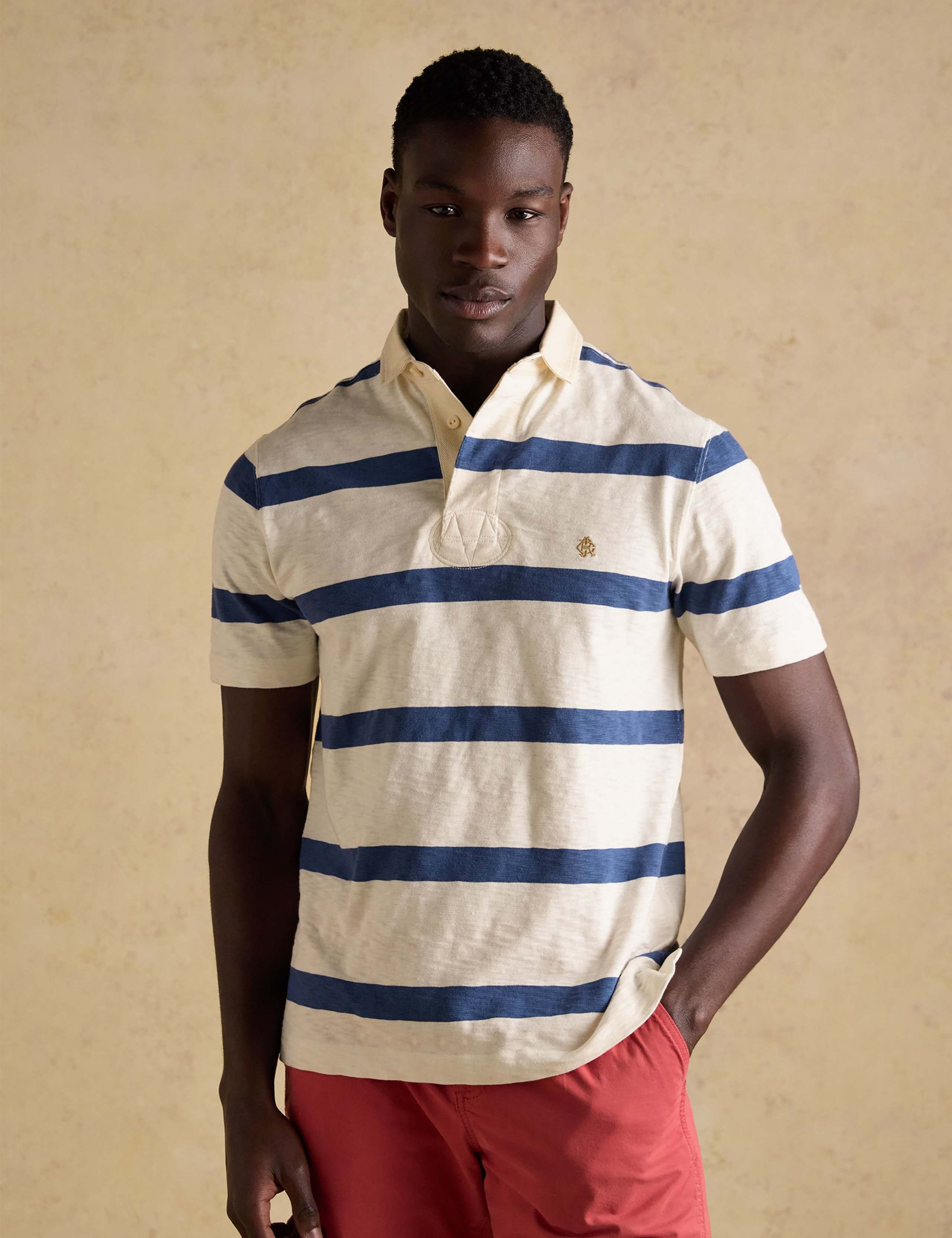 Pure Cotton Striped Short Sleeve Rugby Shirt 1 of 9