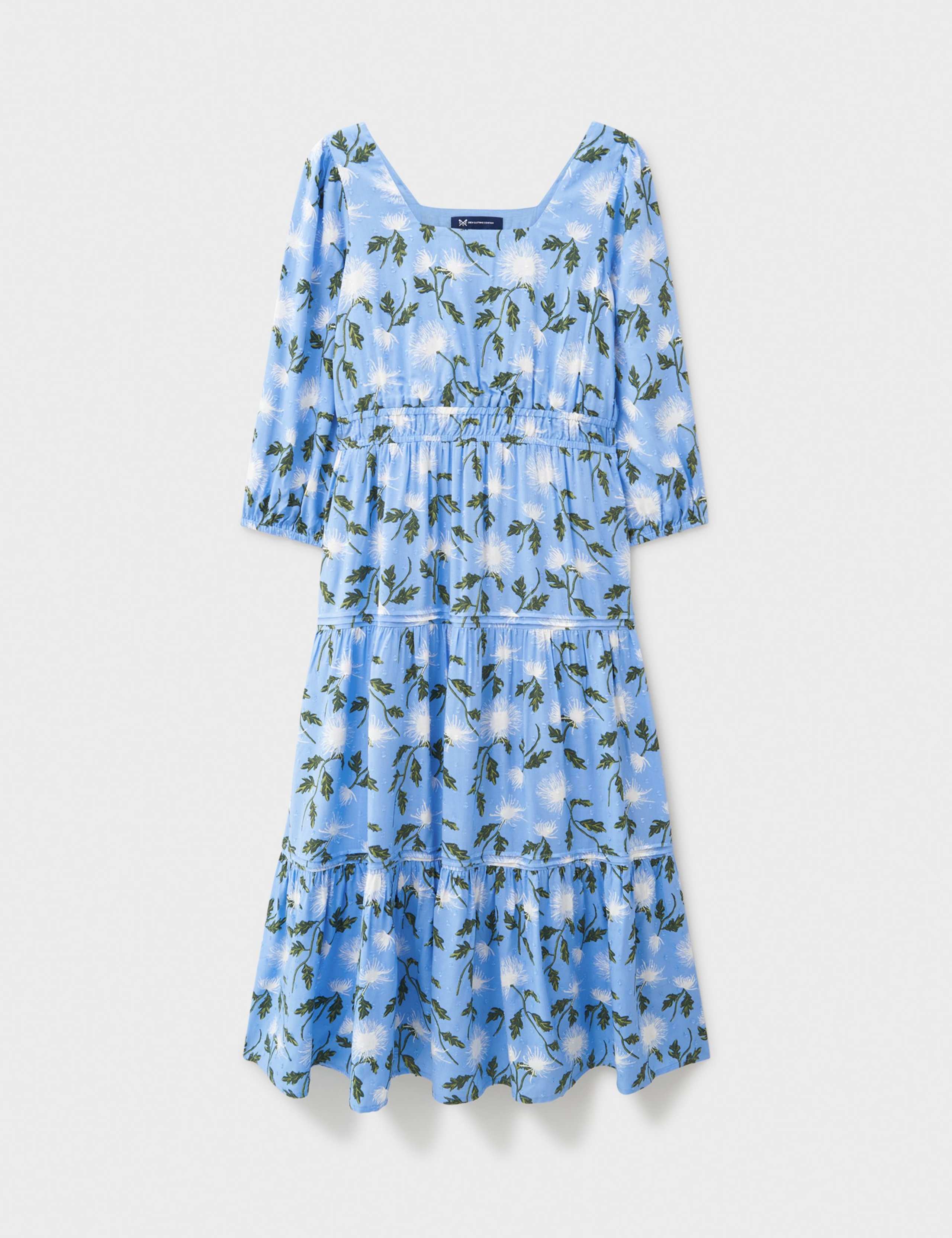 Floral Square Neck Midi Tiered Dress 2 of 5