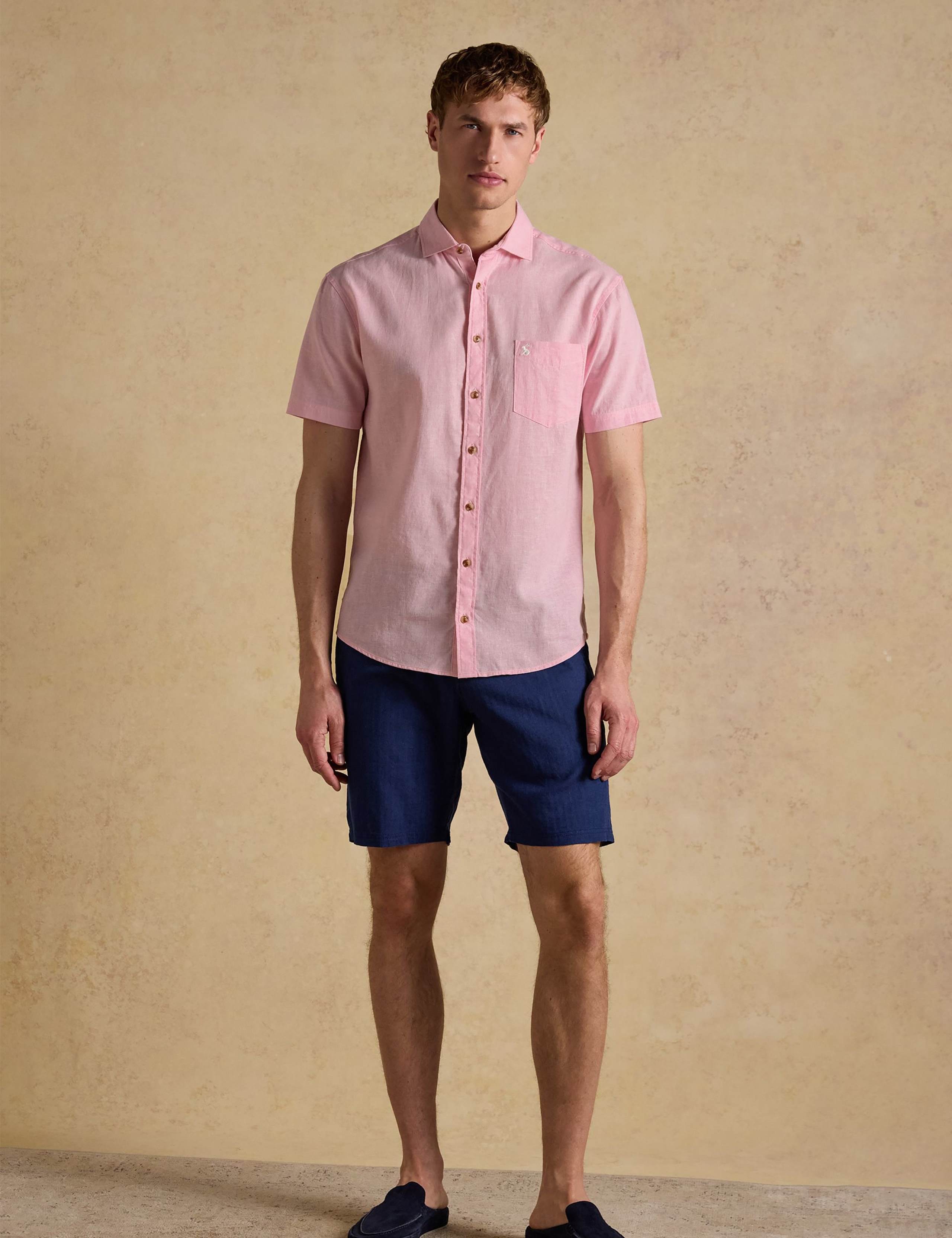 Regular Fit Linen Rich Short Sleeve Shirt 3 of 8