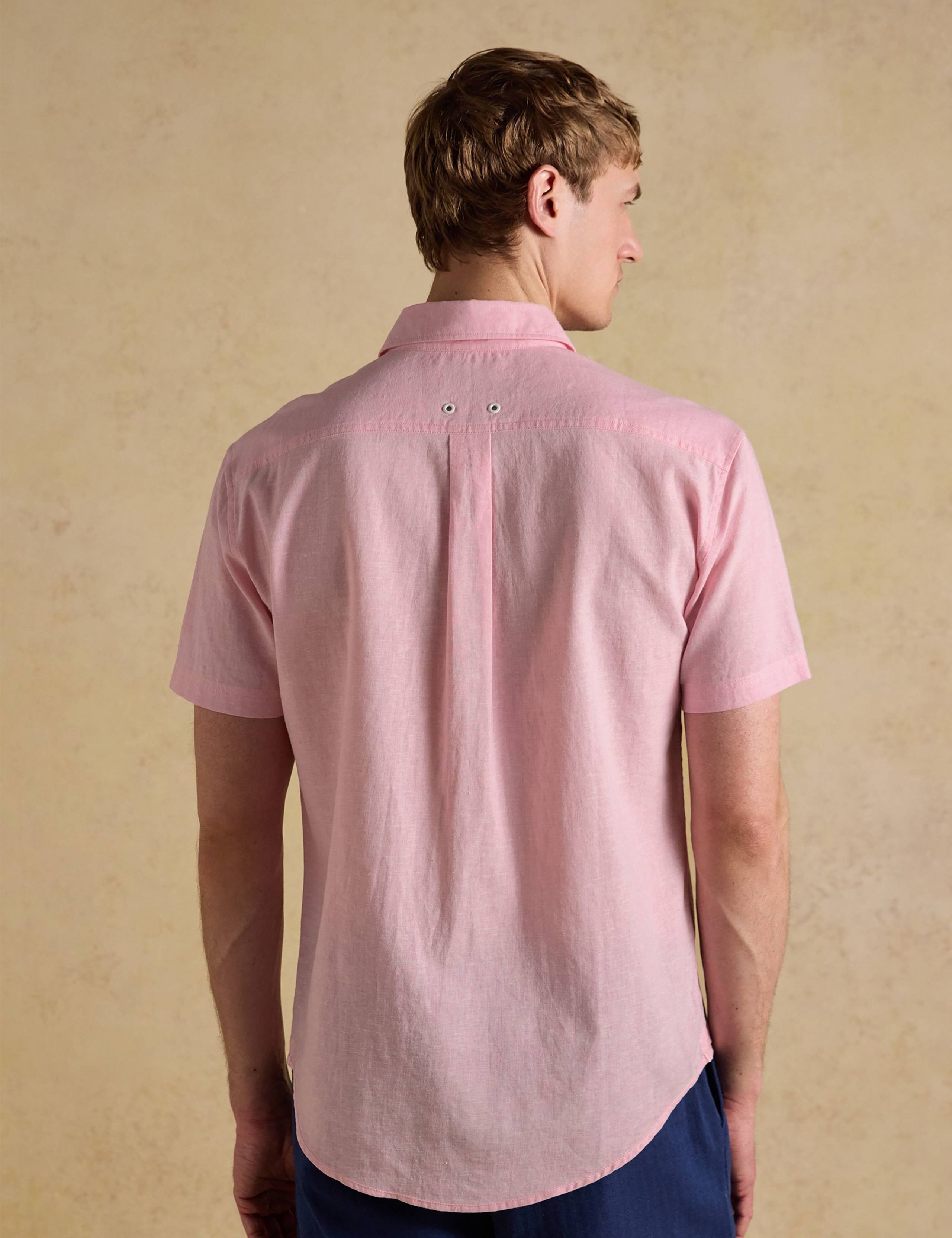 Regular Fit Linen Rich Short Sleeve Shirt 4 of 8