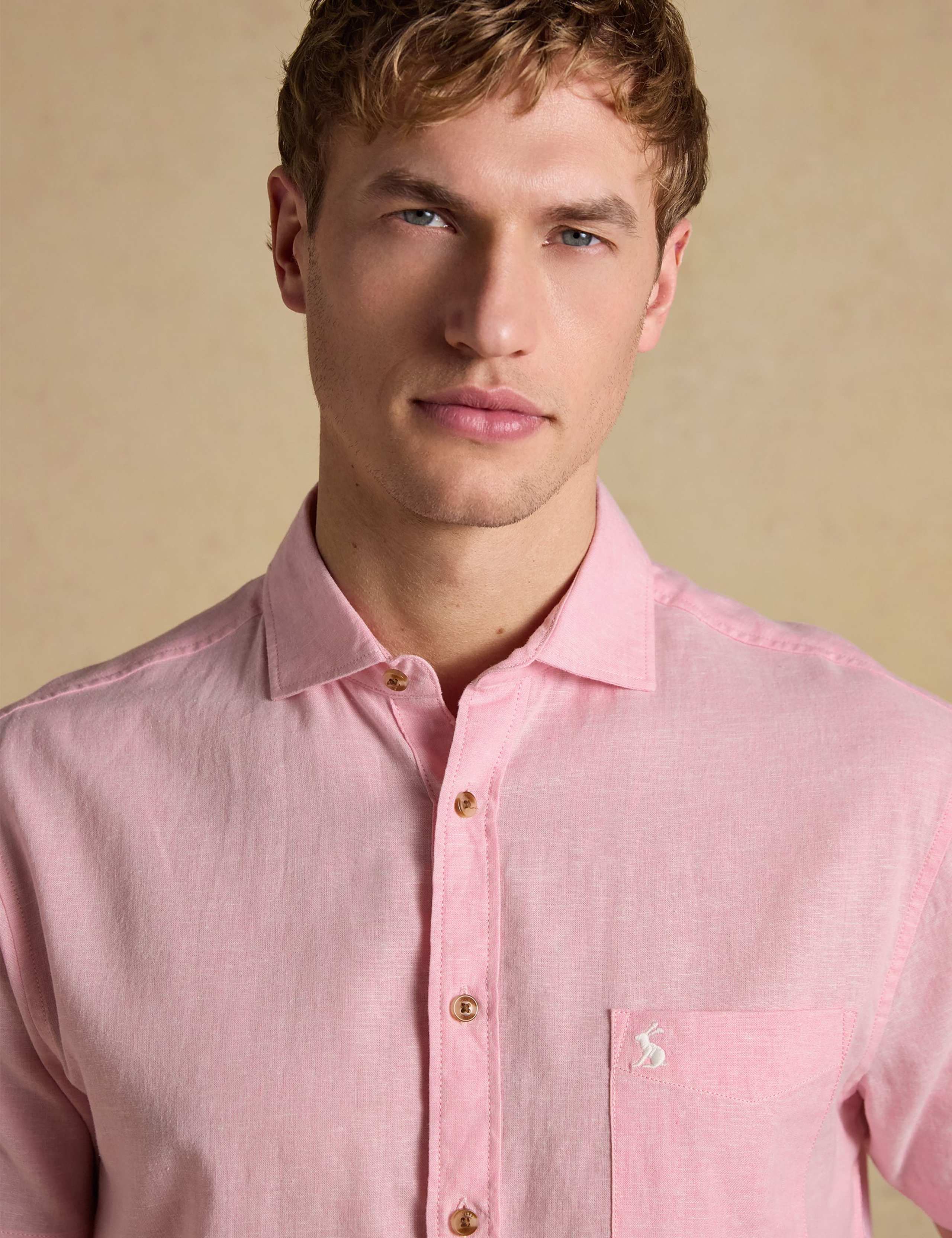 Regular Fit Linen Rich Short Sleeve Shirt 5 of 8