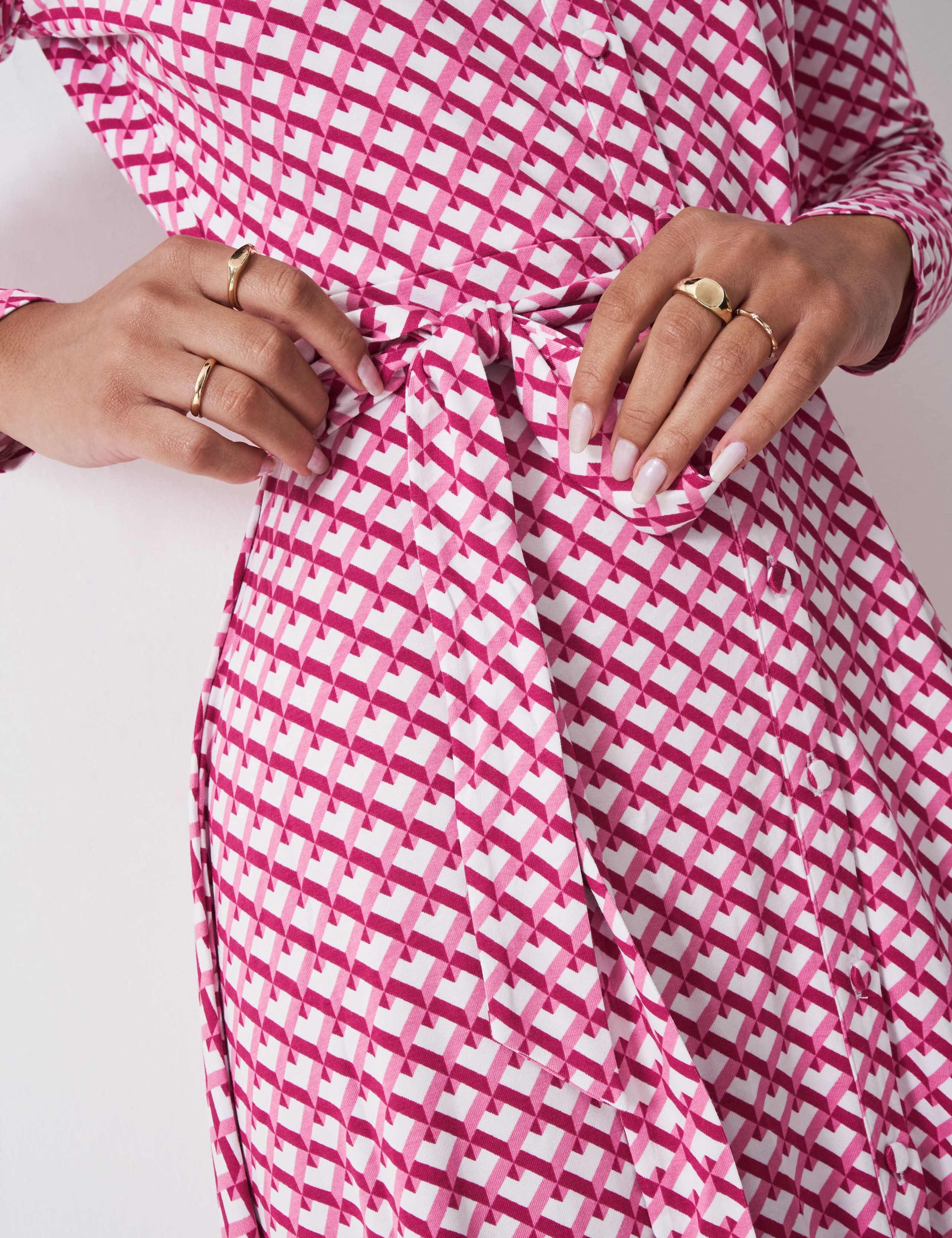 Jersey Geometric Midi Shirt Dress 3 of 5