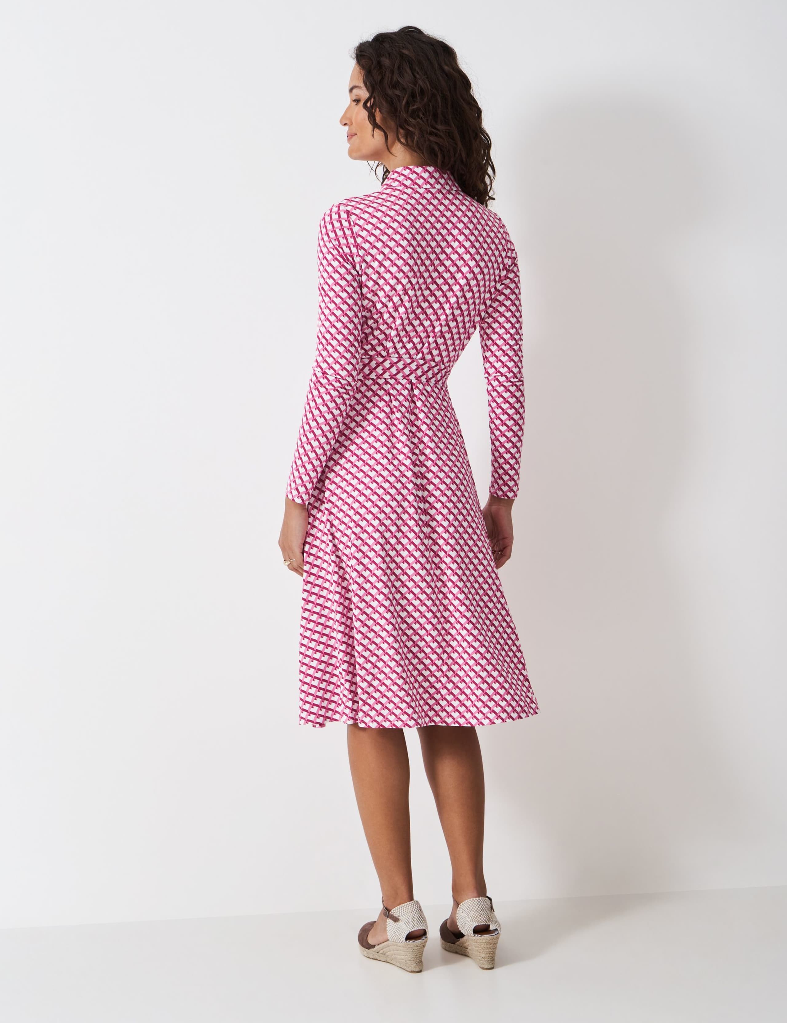 Jersey Geometric Midi Shirt Dress 4 of 5